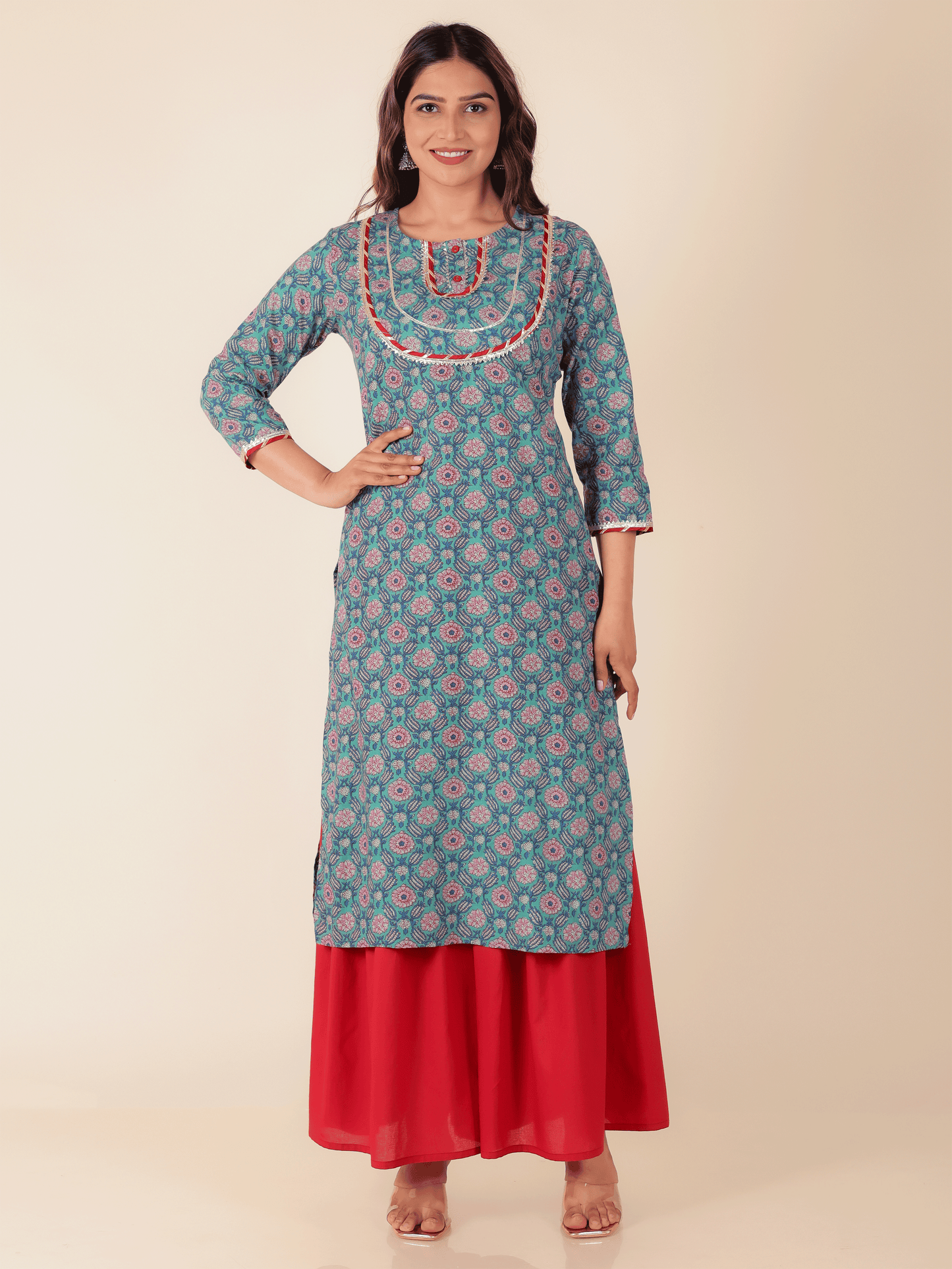 Soft Cotton Floral Kurta