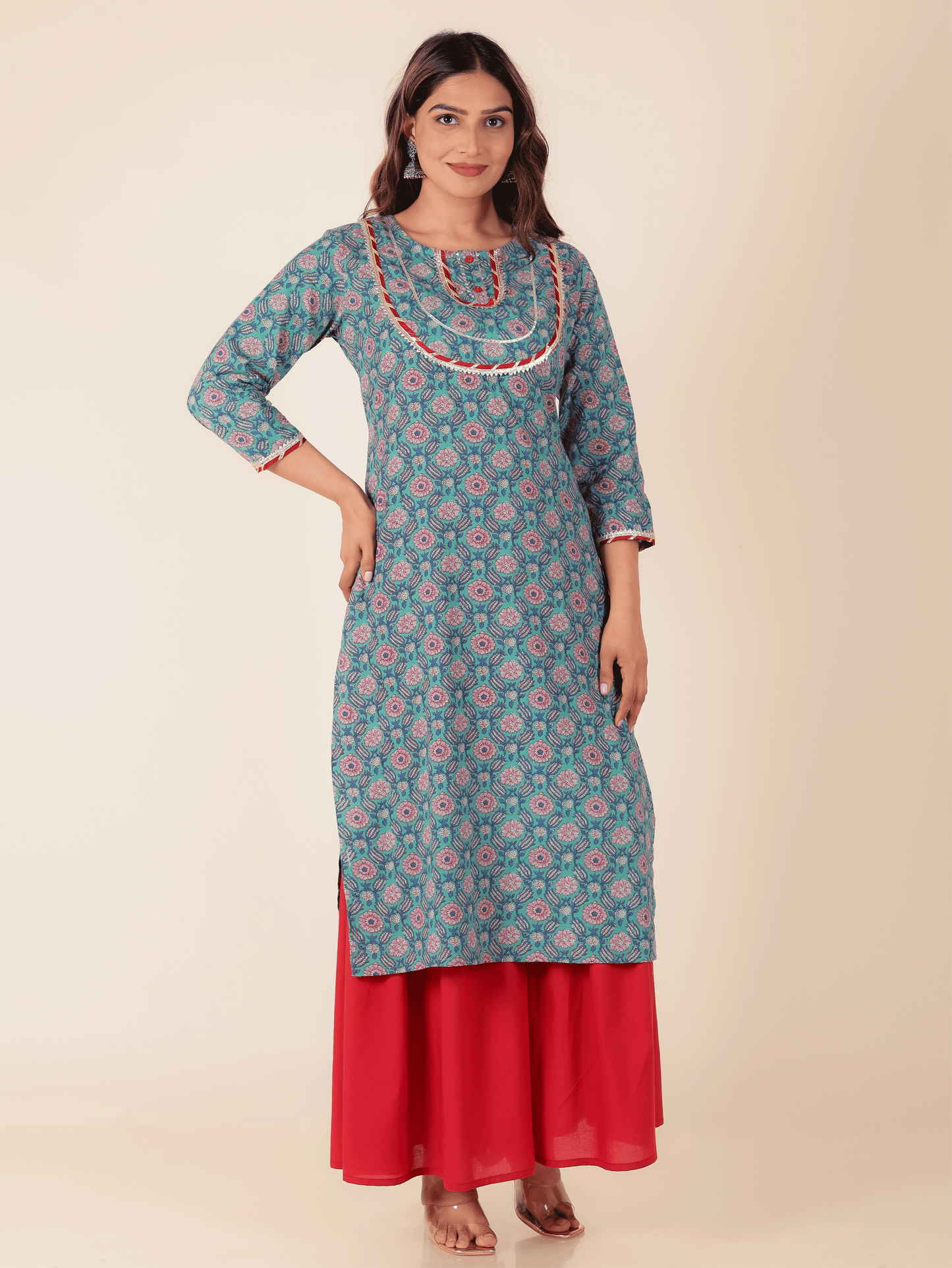 Soft Cotton Floral Kurta