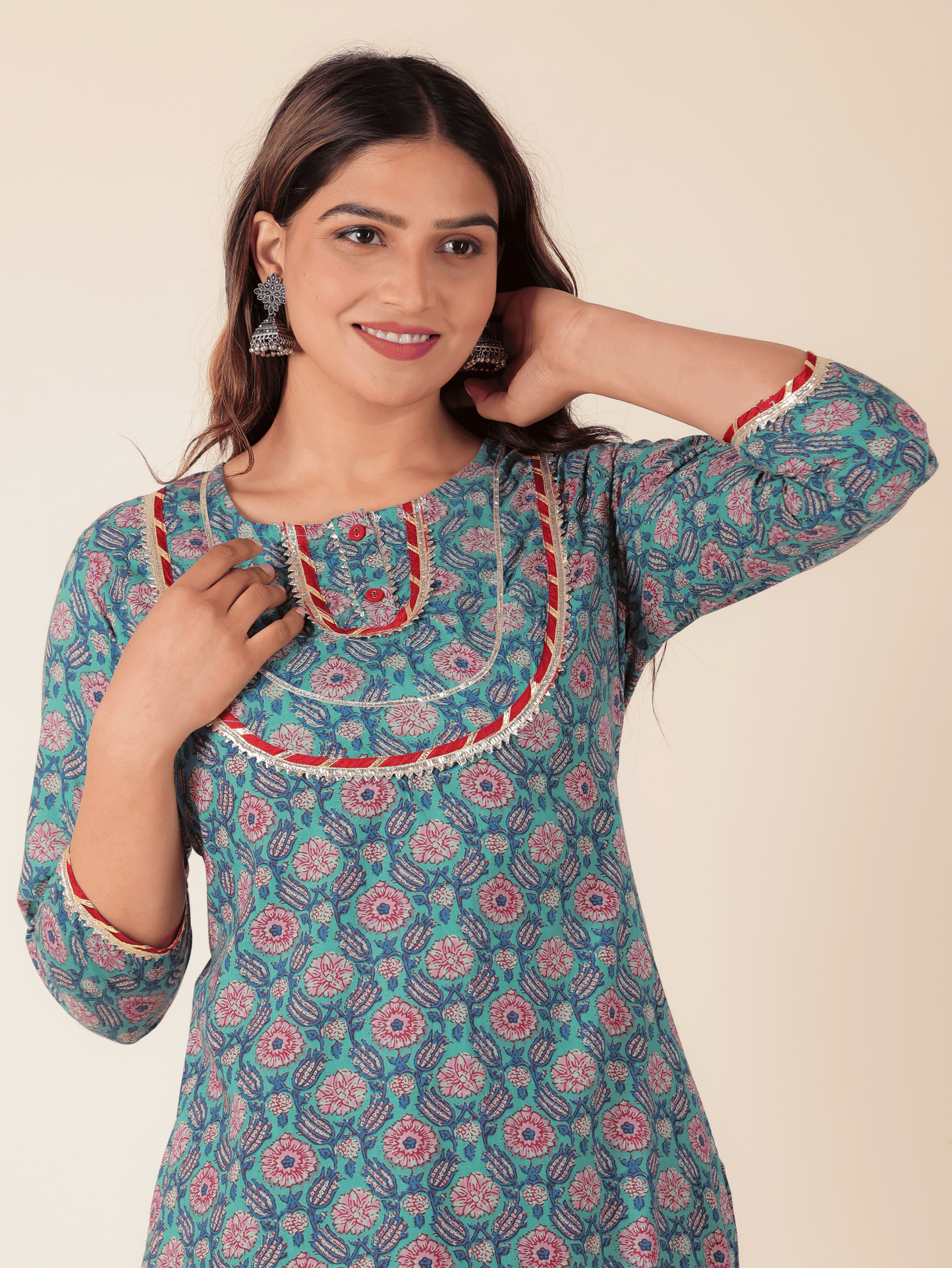 Soft Cotton Floral Kurta