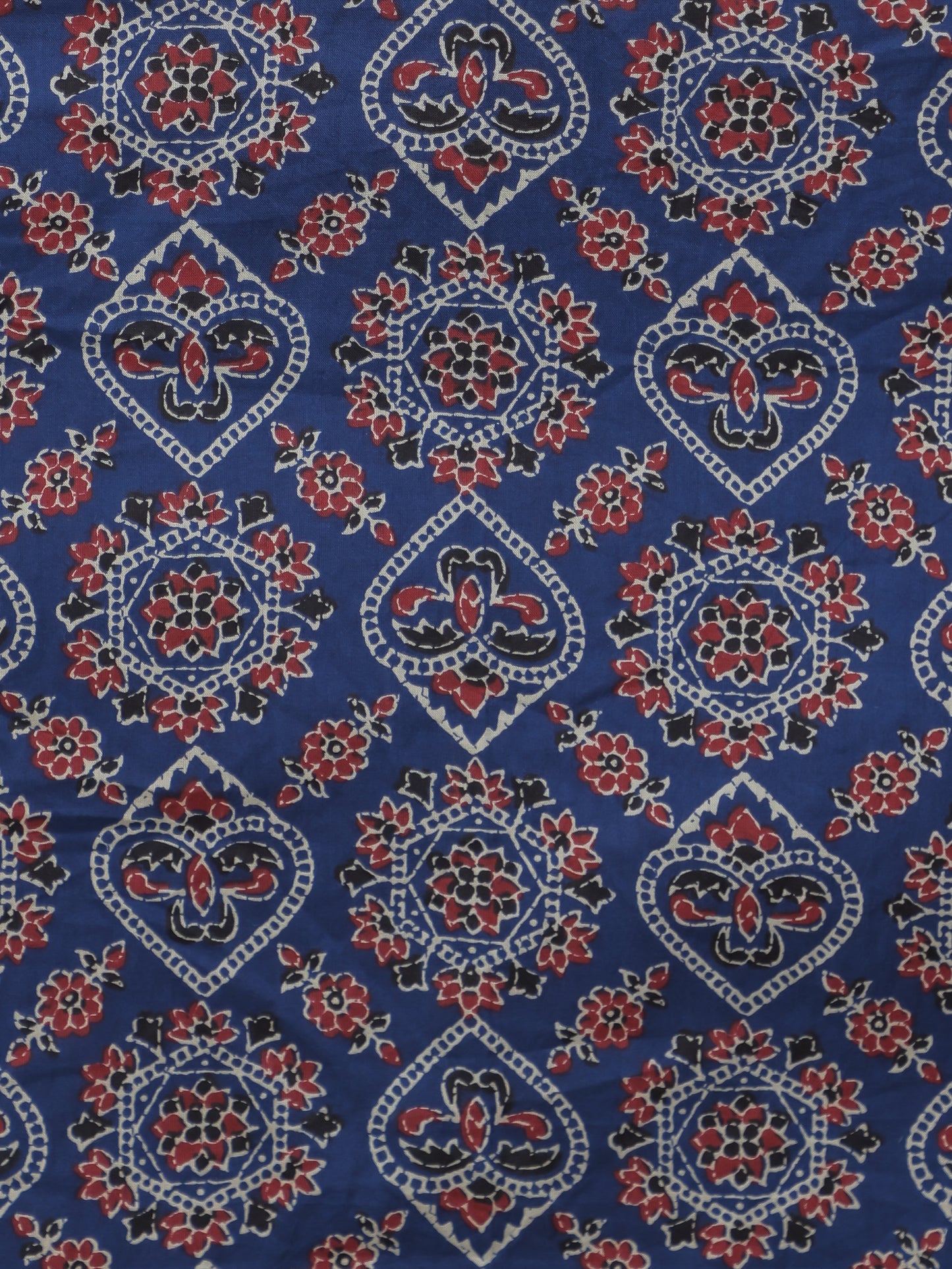 Soft Cotton Geometric Straight Blue Kurta