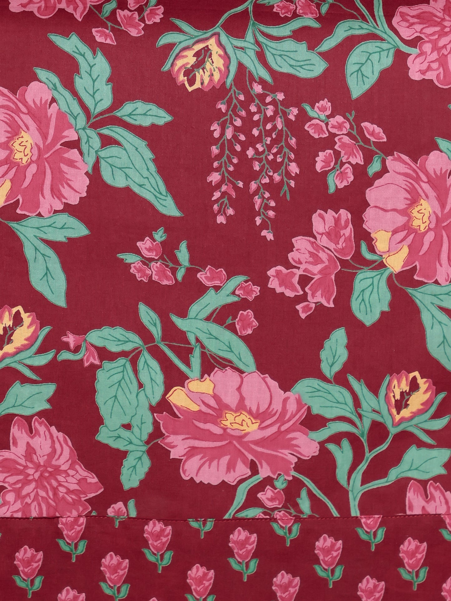 Soft Cotton Floral Straight Red Kurta