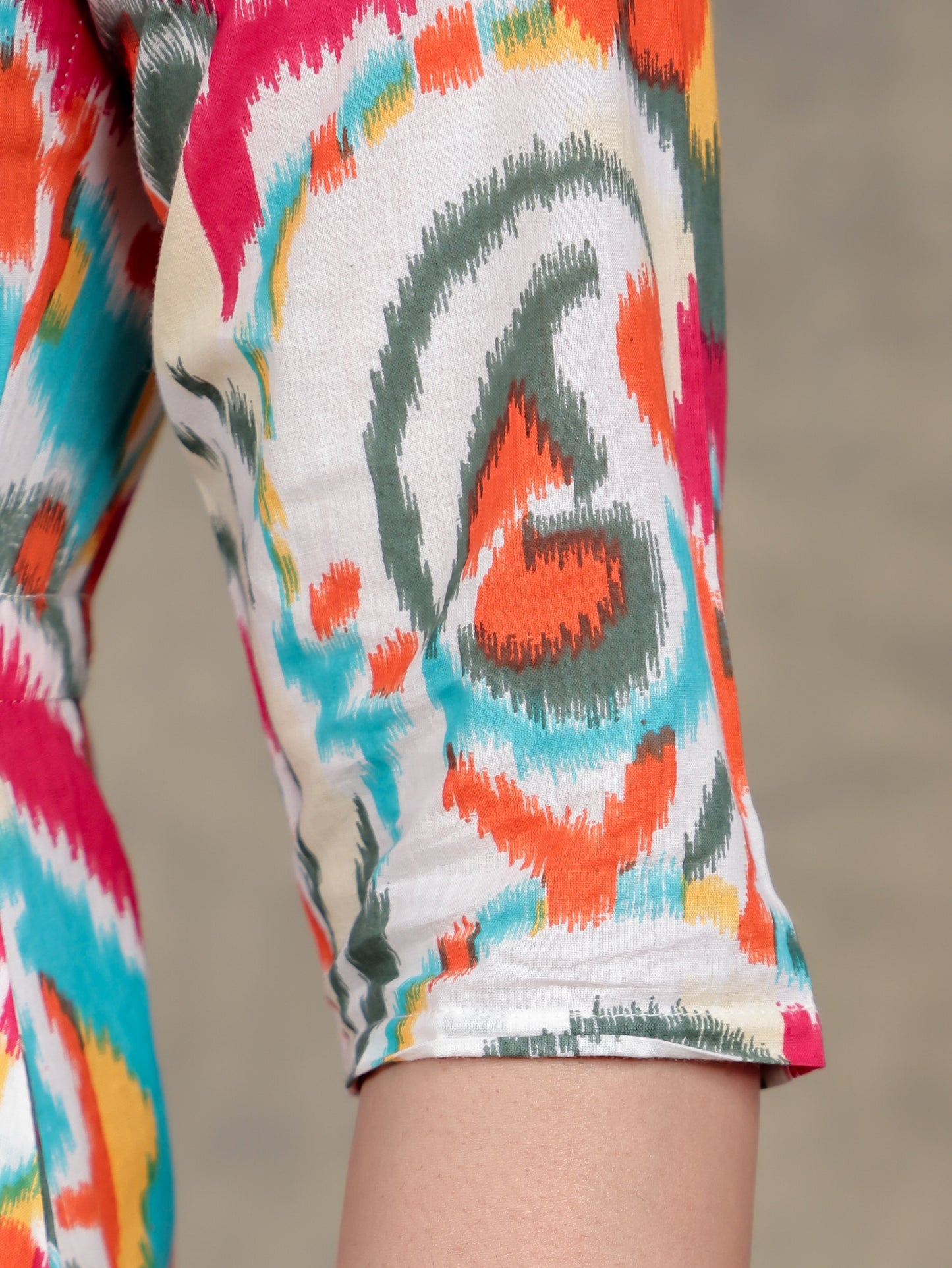 Soft Cotton Abstract A-line Multicolor Dress