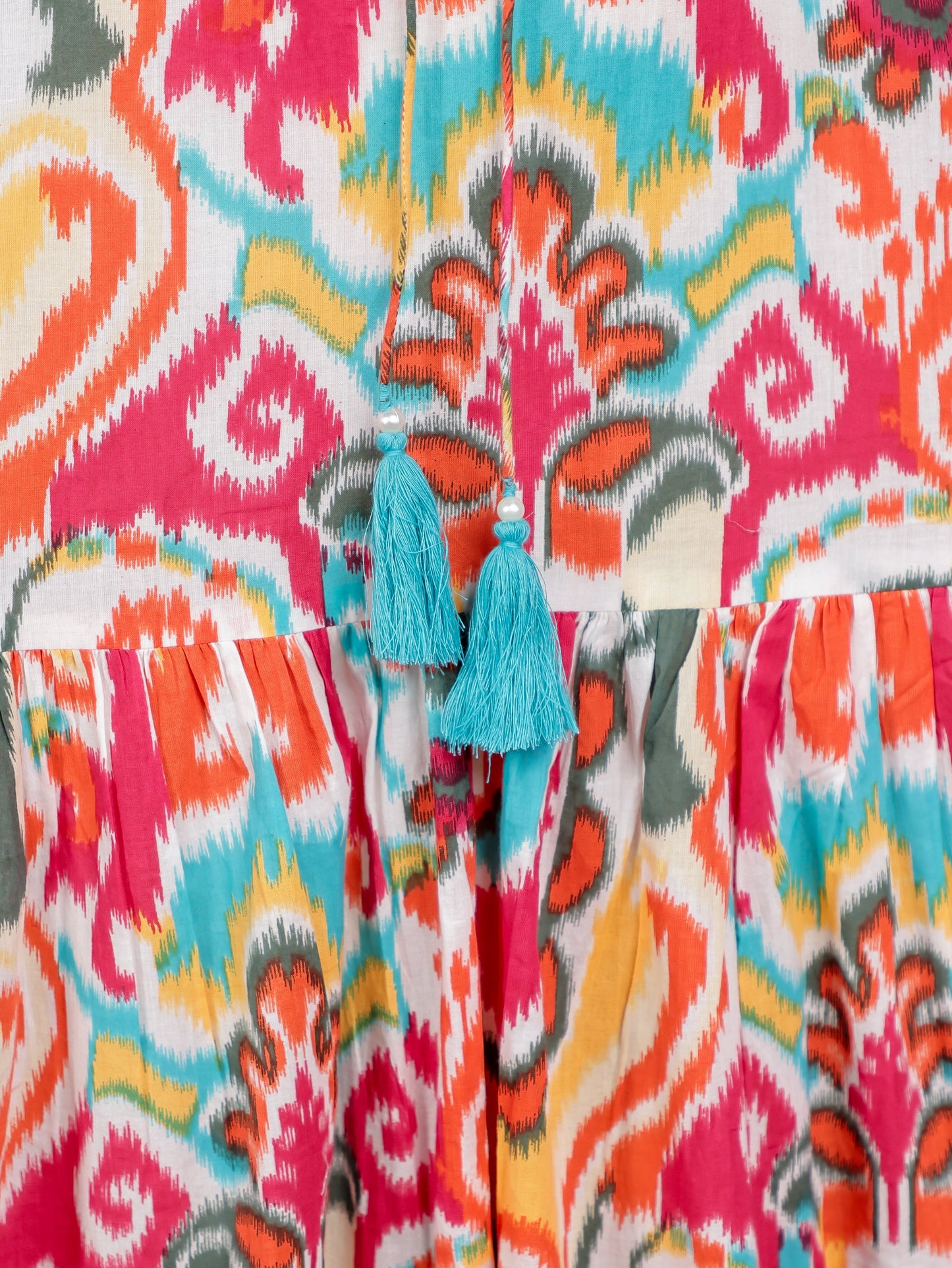 Soft Cotton Abstract A-line Multicolor Dress