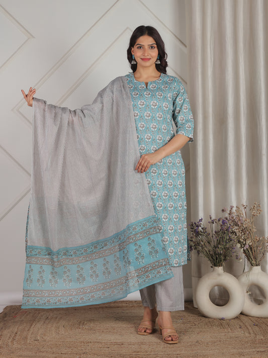 Cotton Voile Striped Off White Dupatta