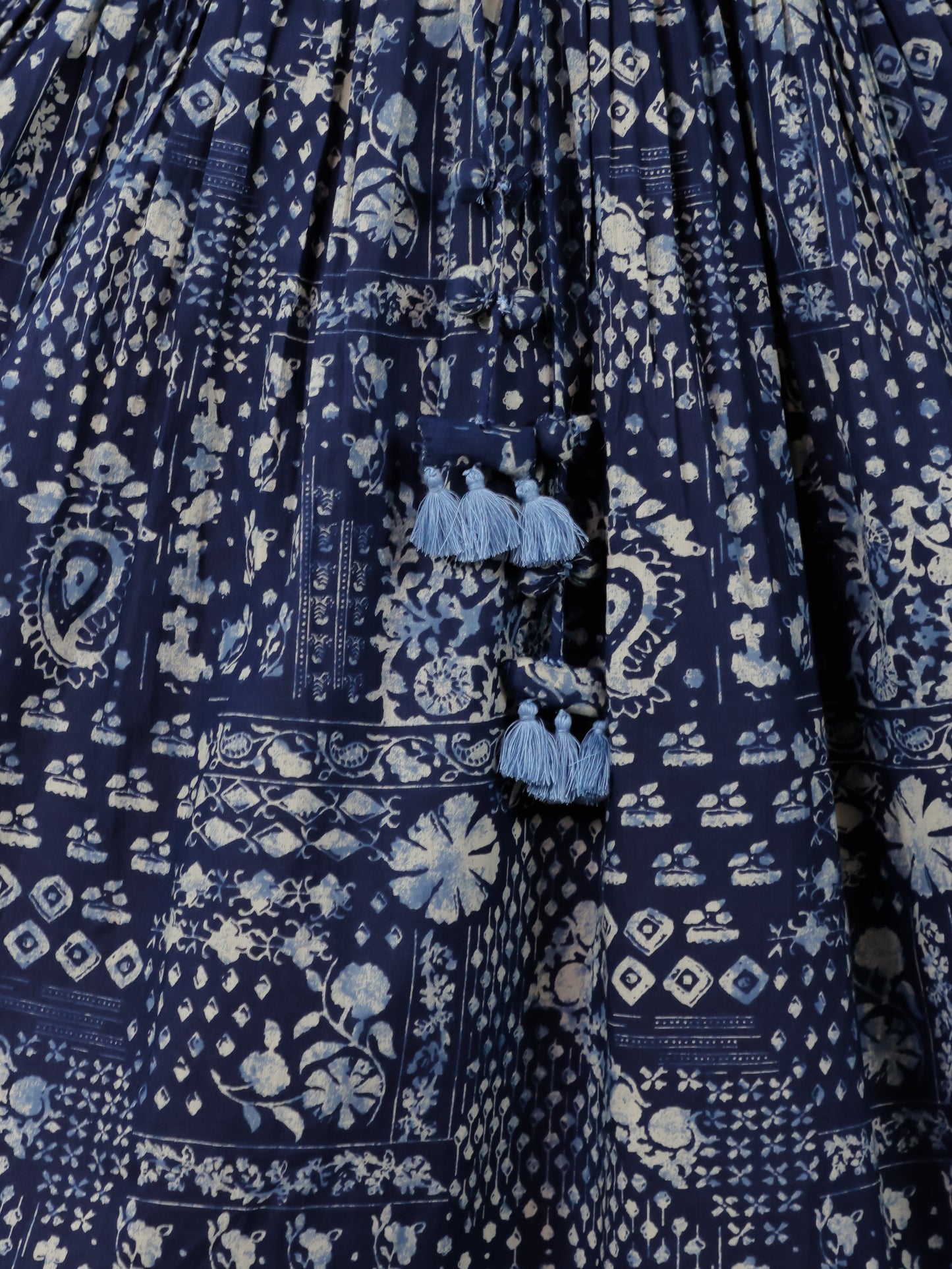 Embroidered Soft Cotton Paisley Anarkali Indigo blue Kurta