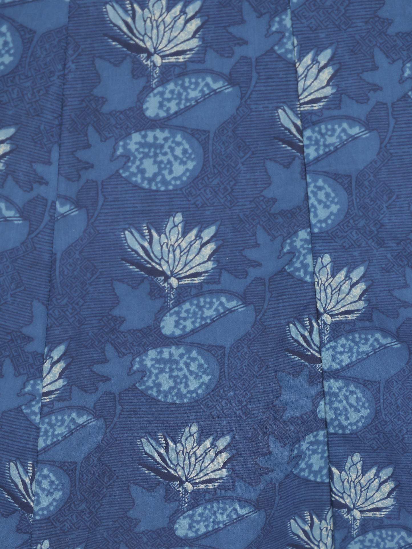 Embroidered Soft Cotton Floral Flared Blue Dress