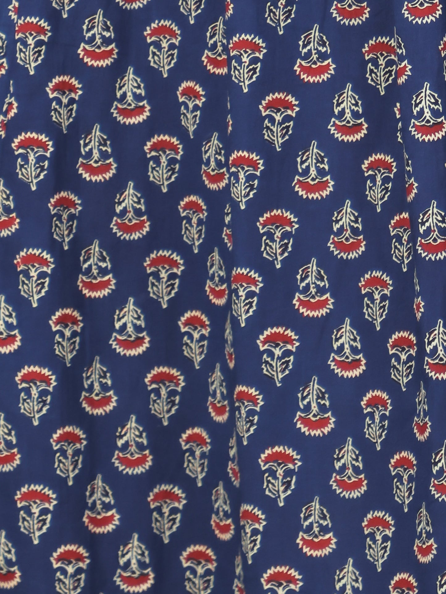 Embroidered Soft Cotton Ajrakh A-line Blue Kurta