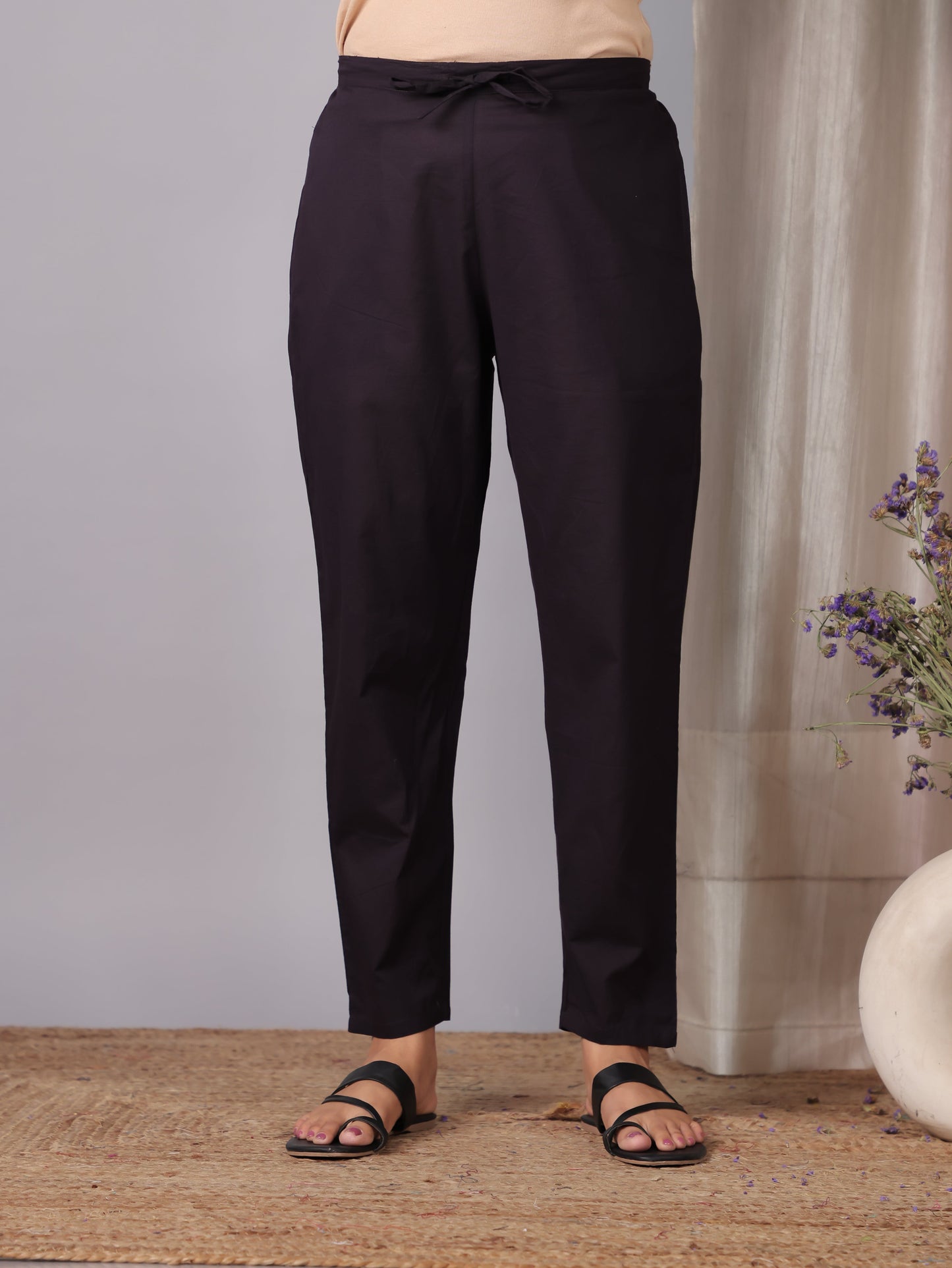 Soft Cotton Geometric High Low Grey Kurta