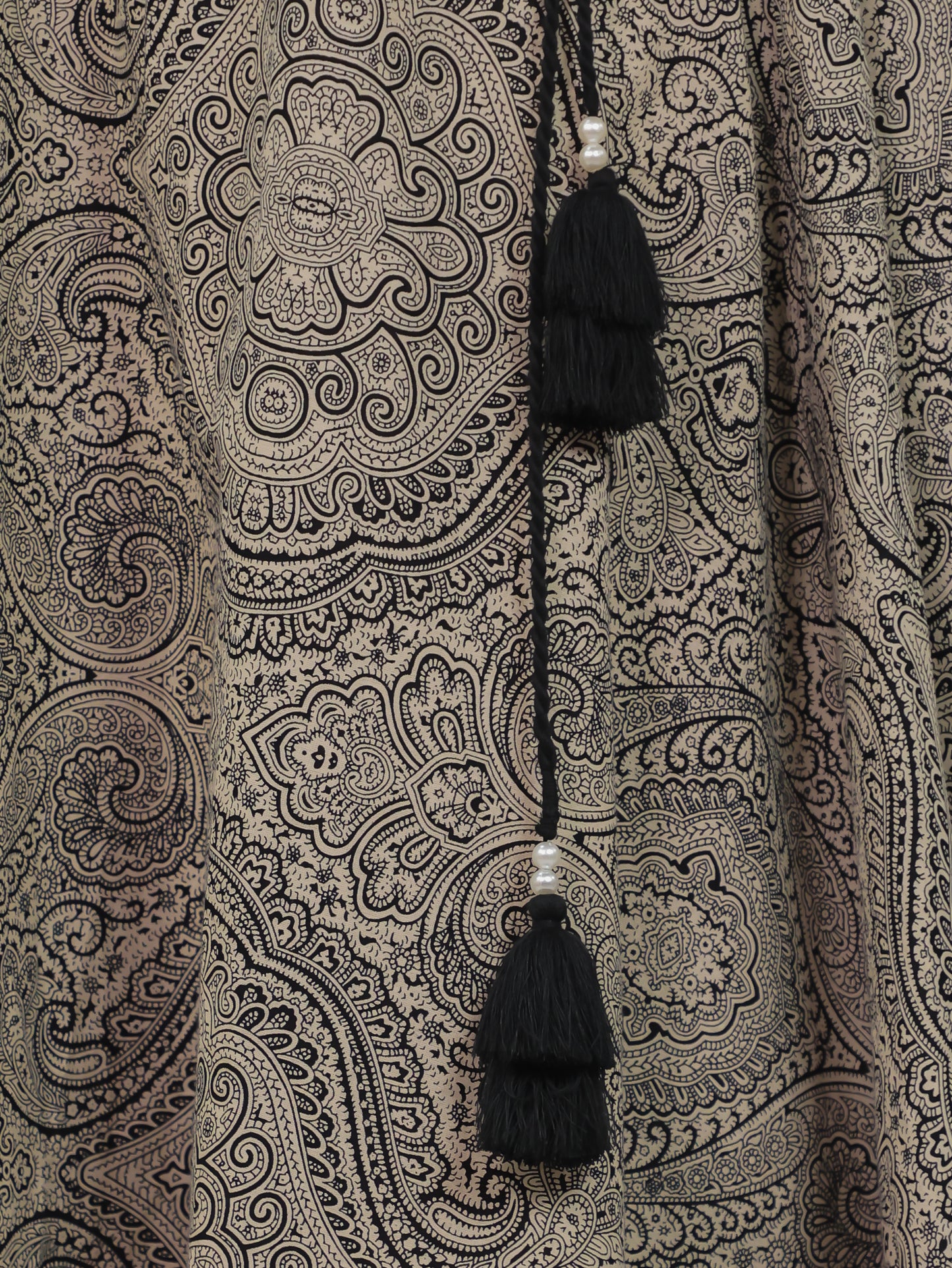 Soft Cotton Solid Straight Black Kurta (With Necklace)