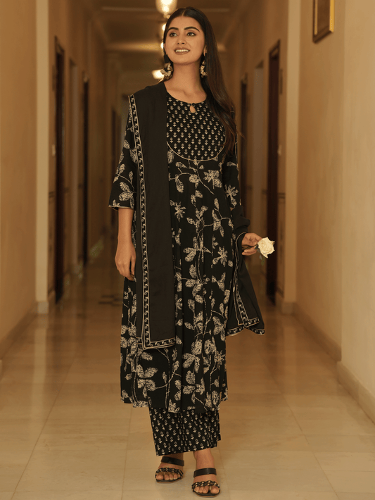 Cotton Voile Solid Black Dupatta