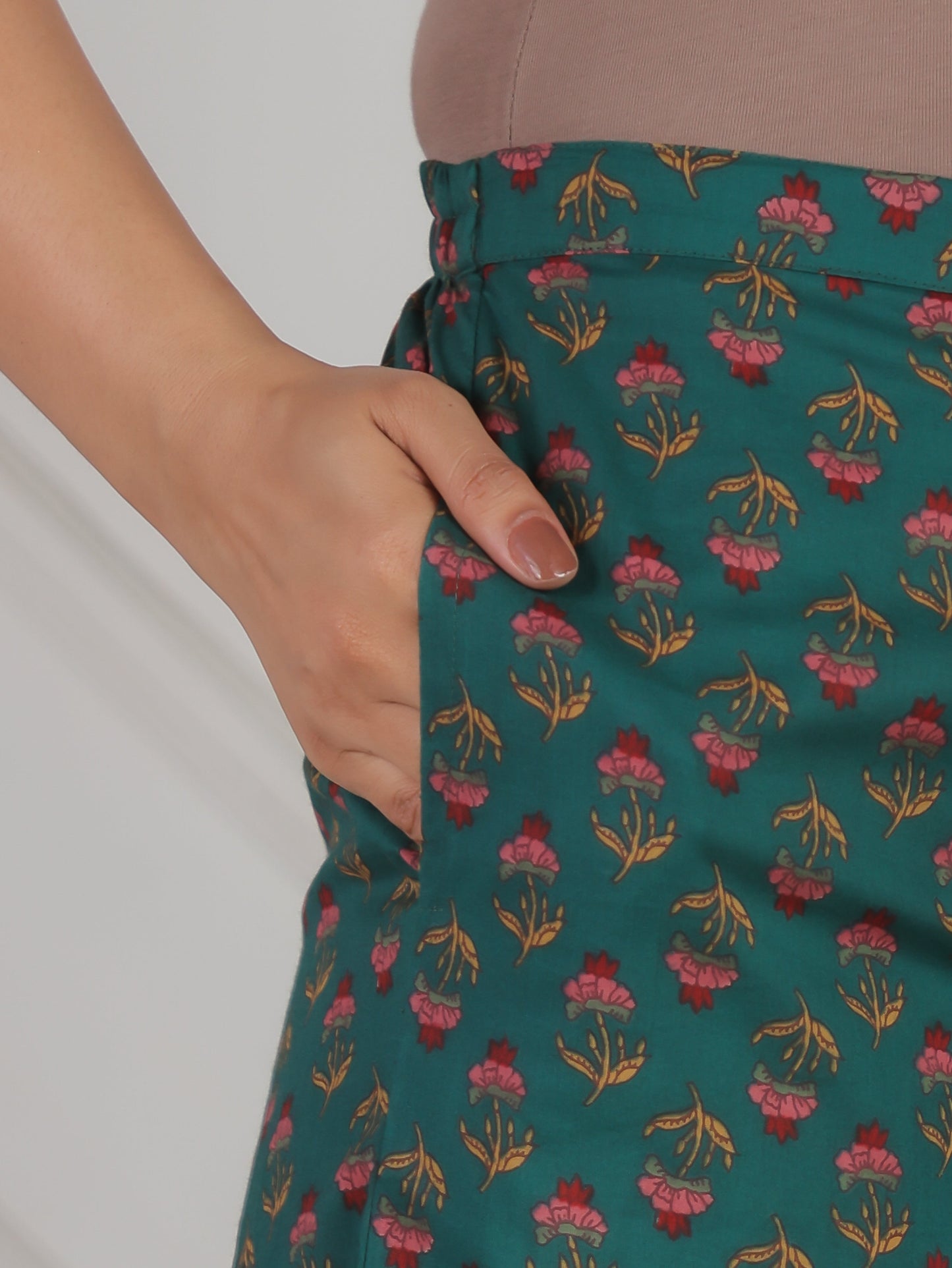 Soft Cotton Floral Green Palazzo
