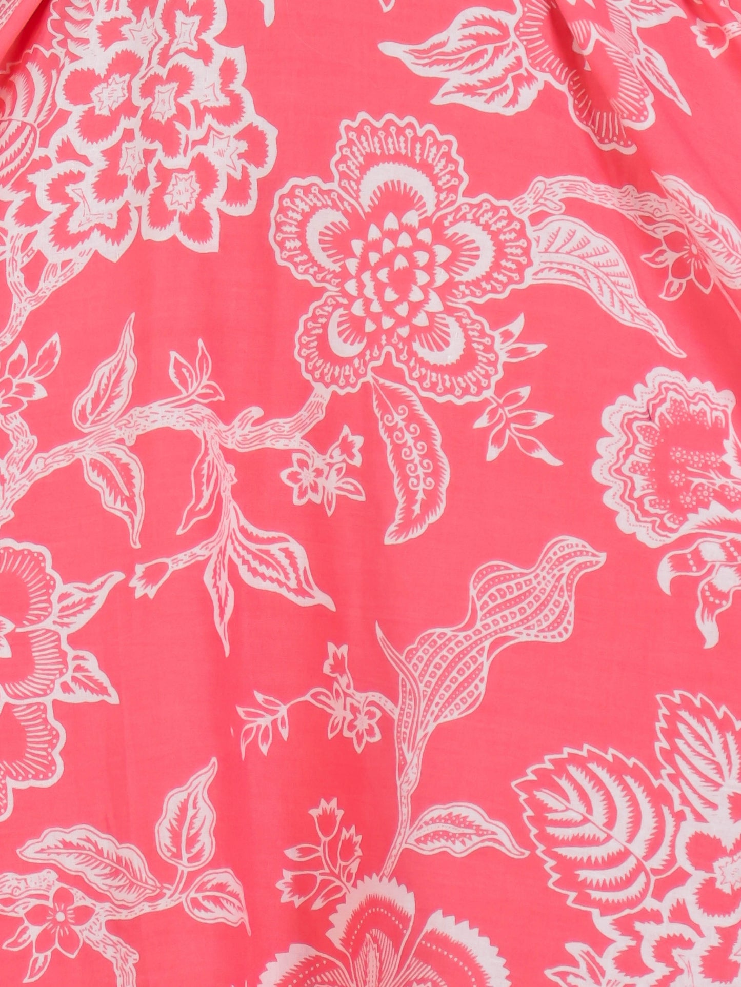 Soft Cotton Floral Anarkali Peach Dress