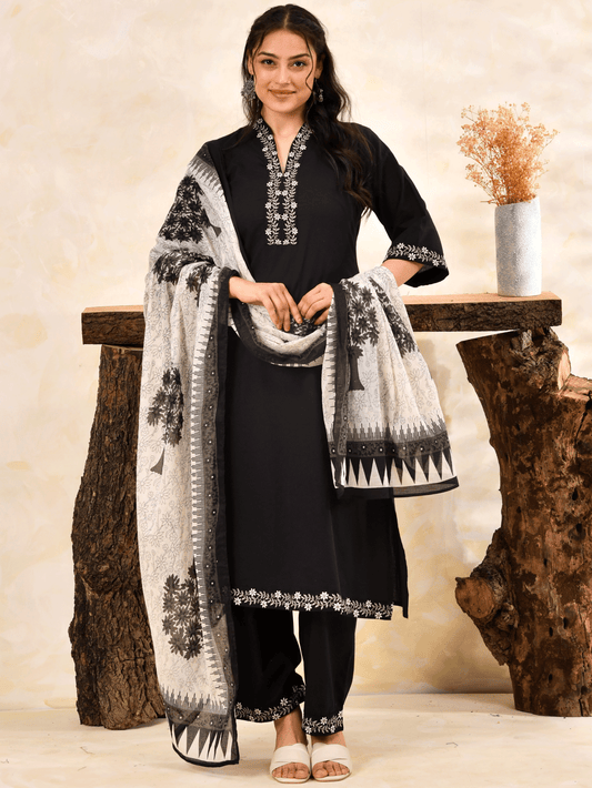 Cotton Voile Floral White Dupatta