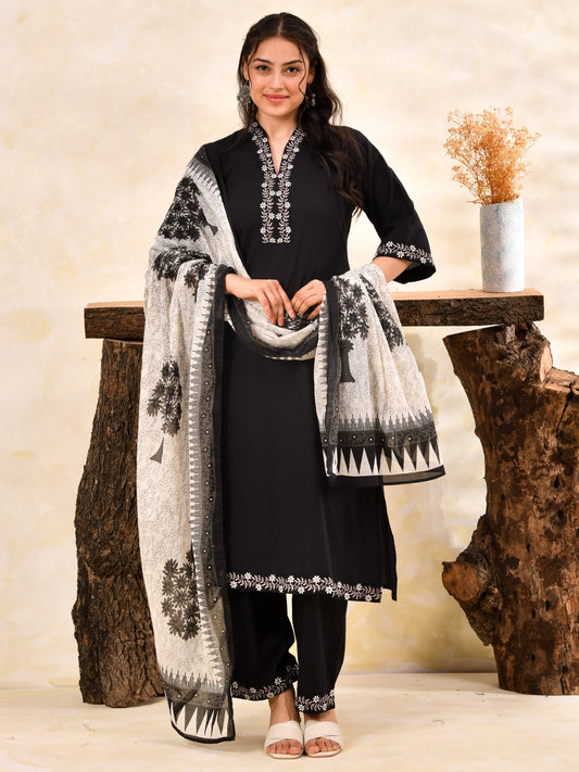 Cotton Voile Floral White Dupatta