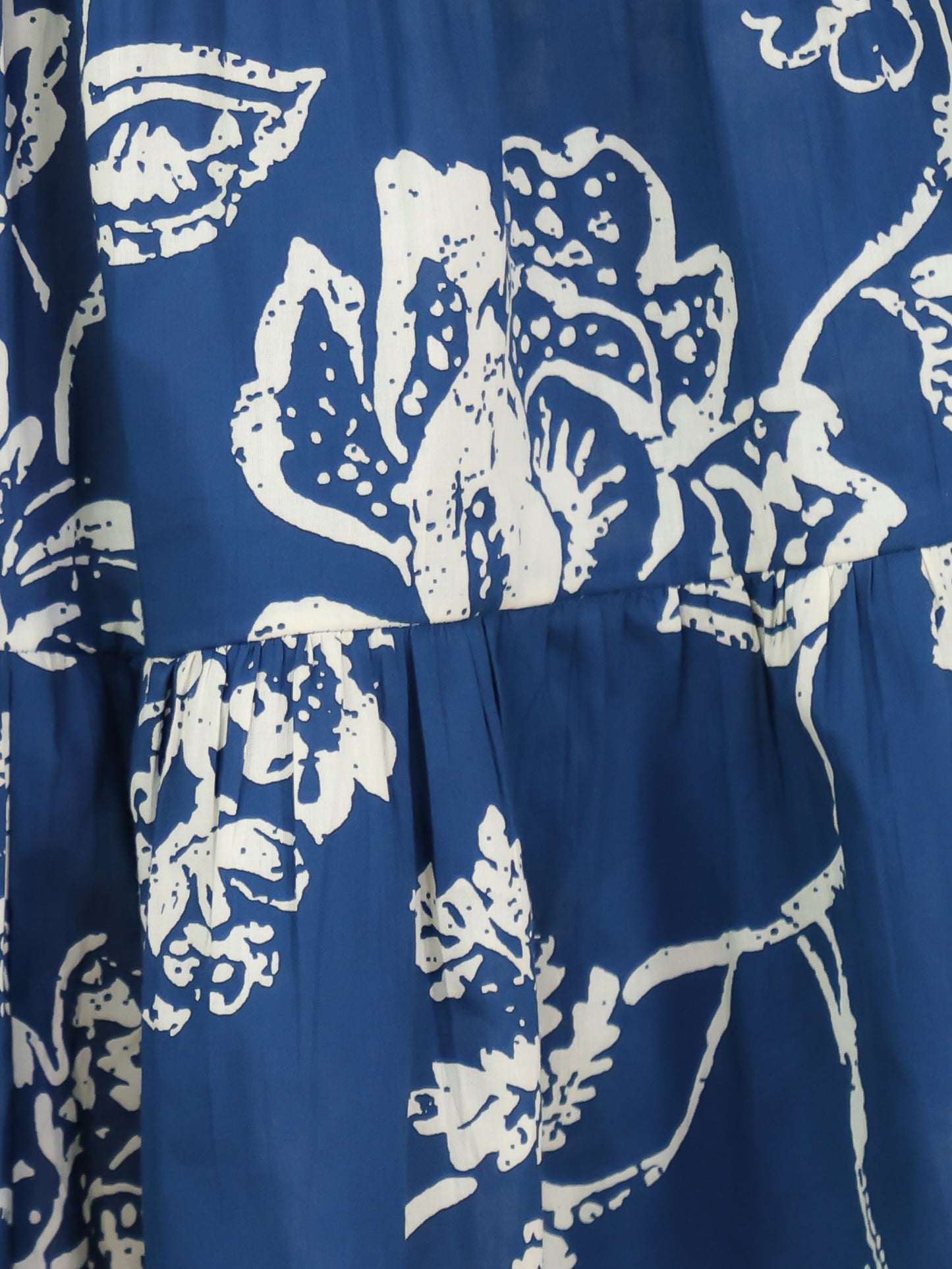 Soft Cotton Floral A-line Blue Dress