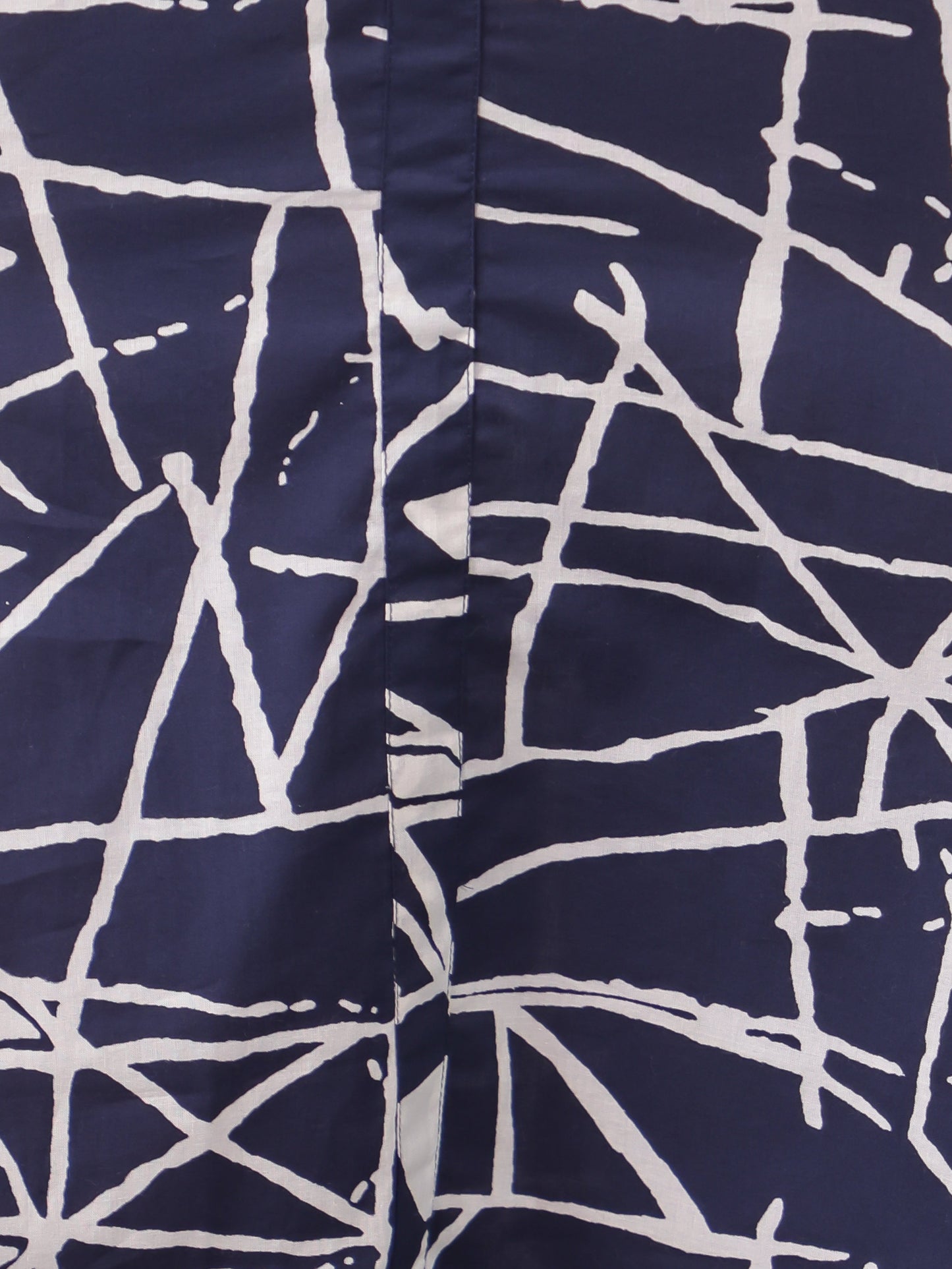 Soft Cotton Abstract A-line Blue Dress