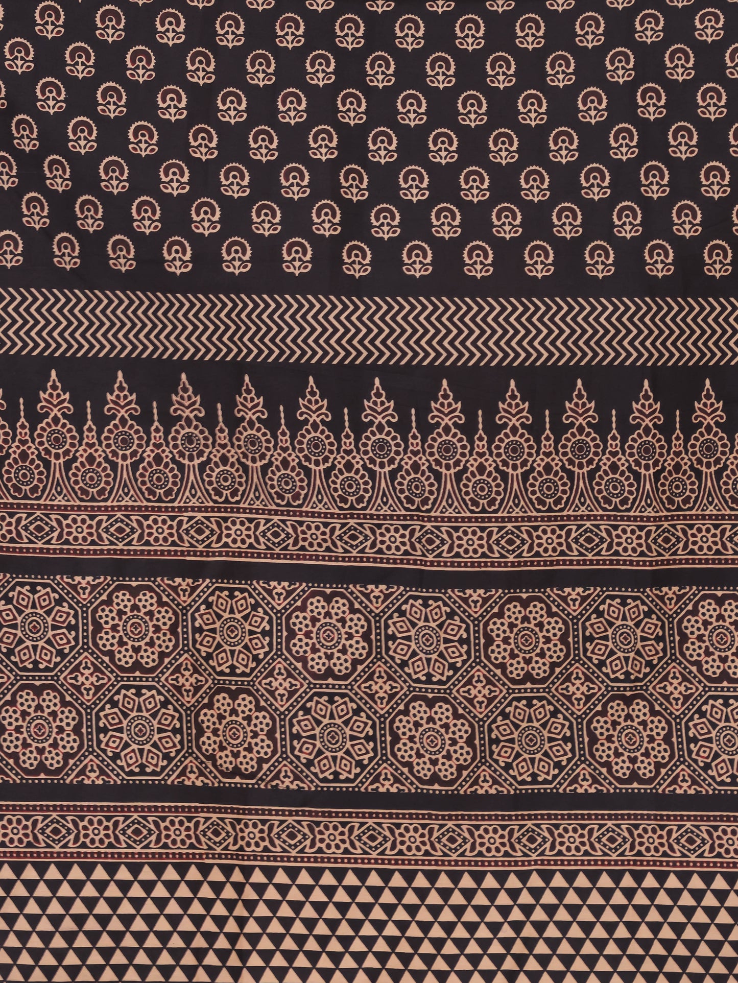 Soft Cotton Ajrakh Anarkali Black Dress