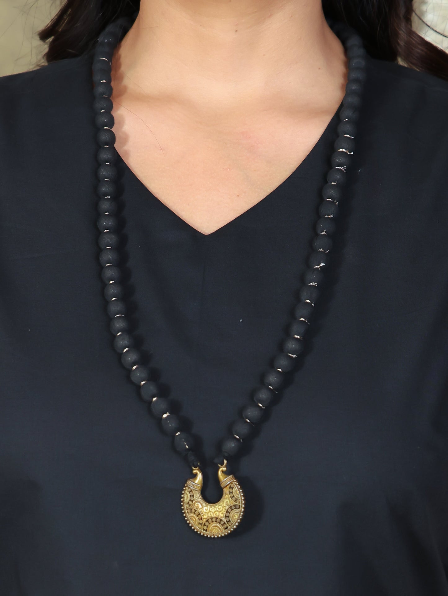 Soft Cotton Solid Straight Black Kurti