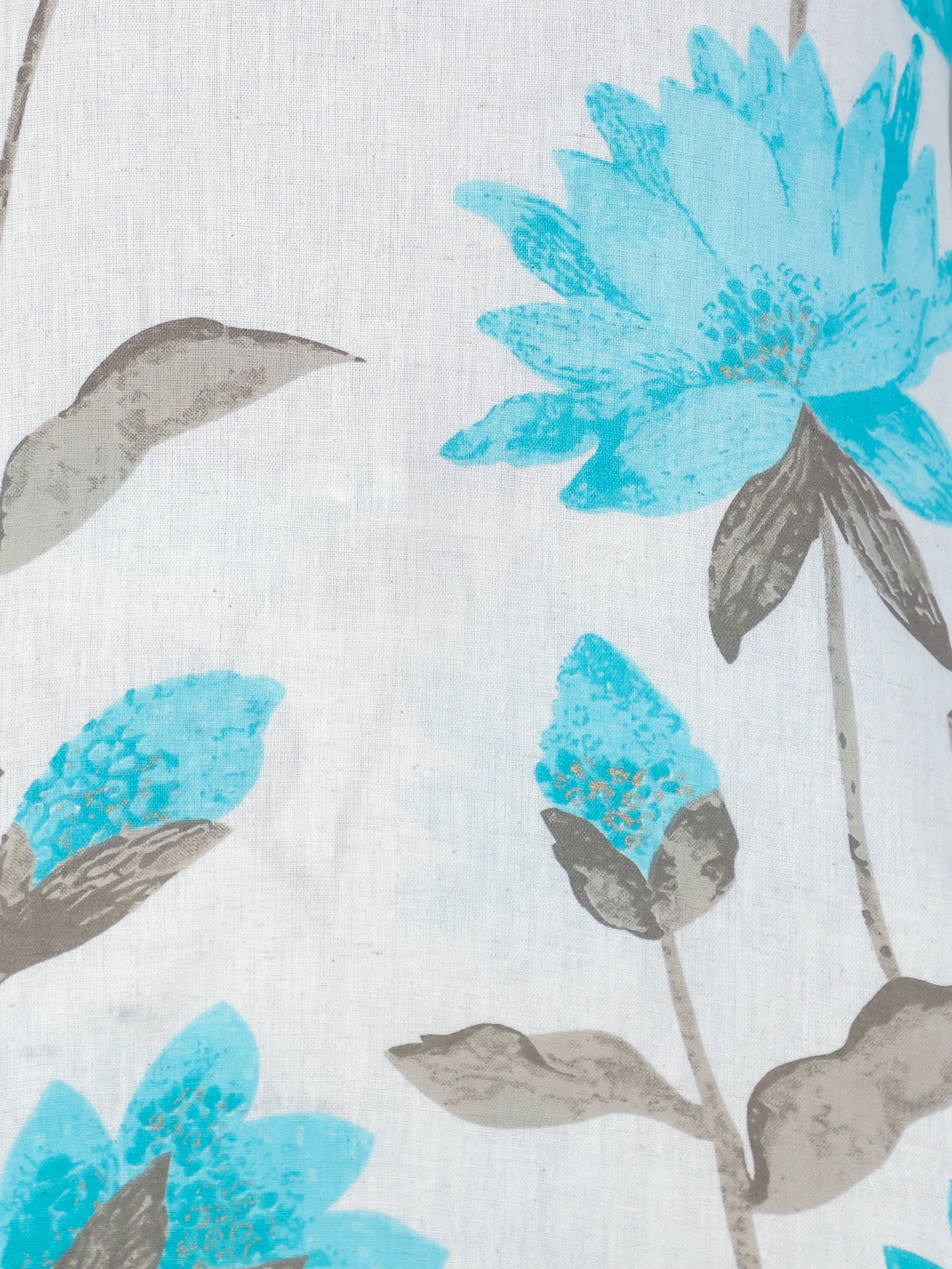 Linen Cotton Floral Straight Off White Co-ord