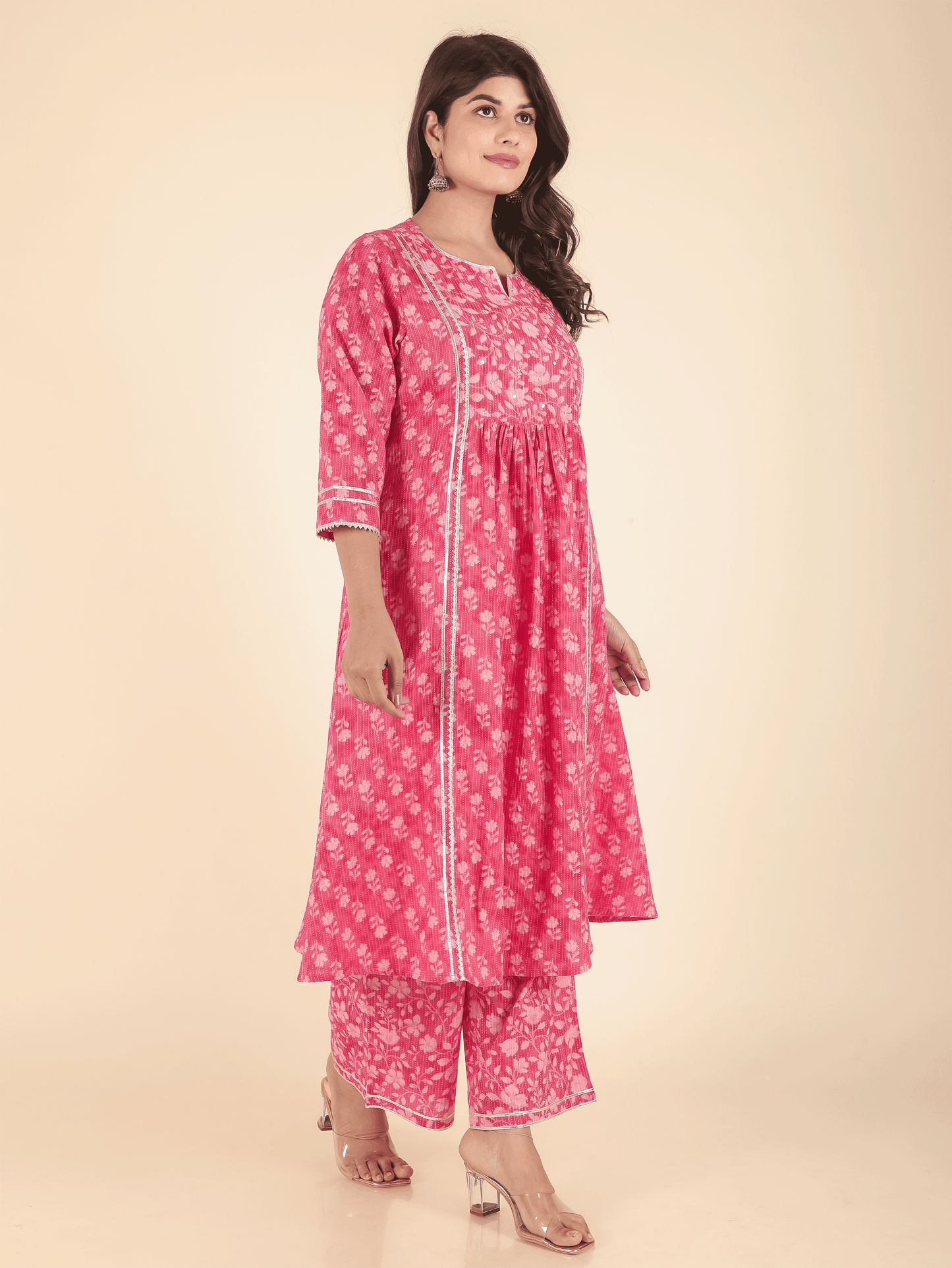 Kantha Cotton Floral Kurta