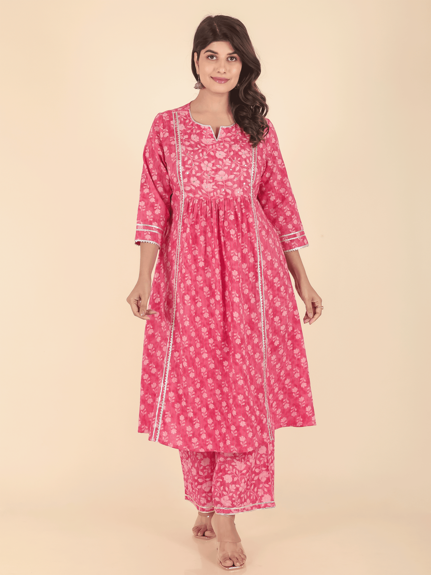 Kantha Cotton Floral Kurta