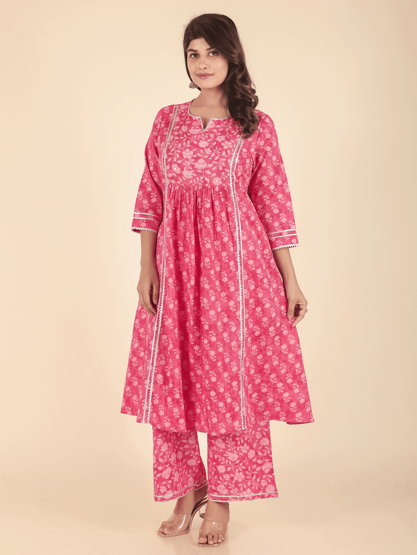 Kantha Cotton Floral Kurta