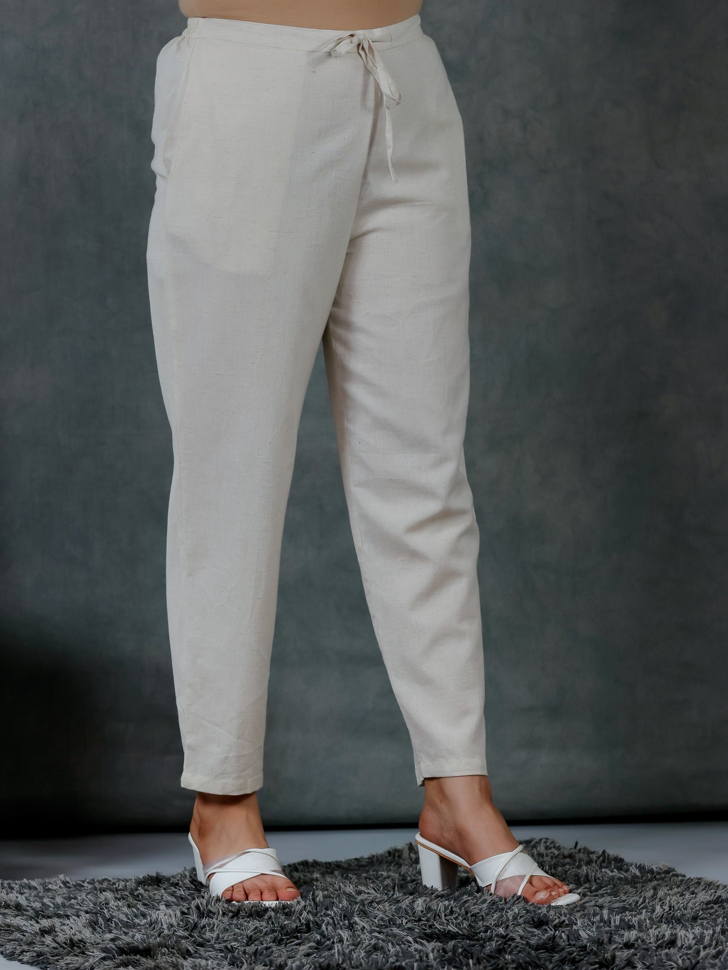 Linen Cotton Paisley Straight Green Kurta