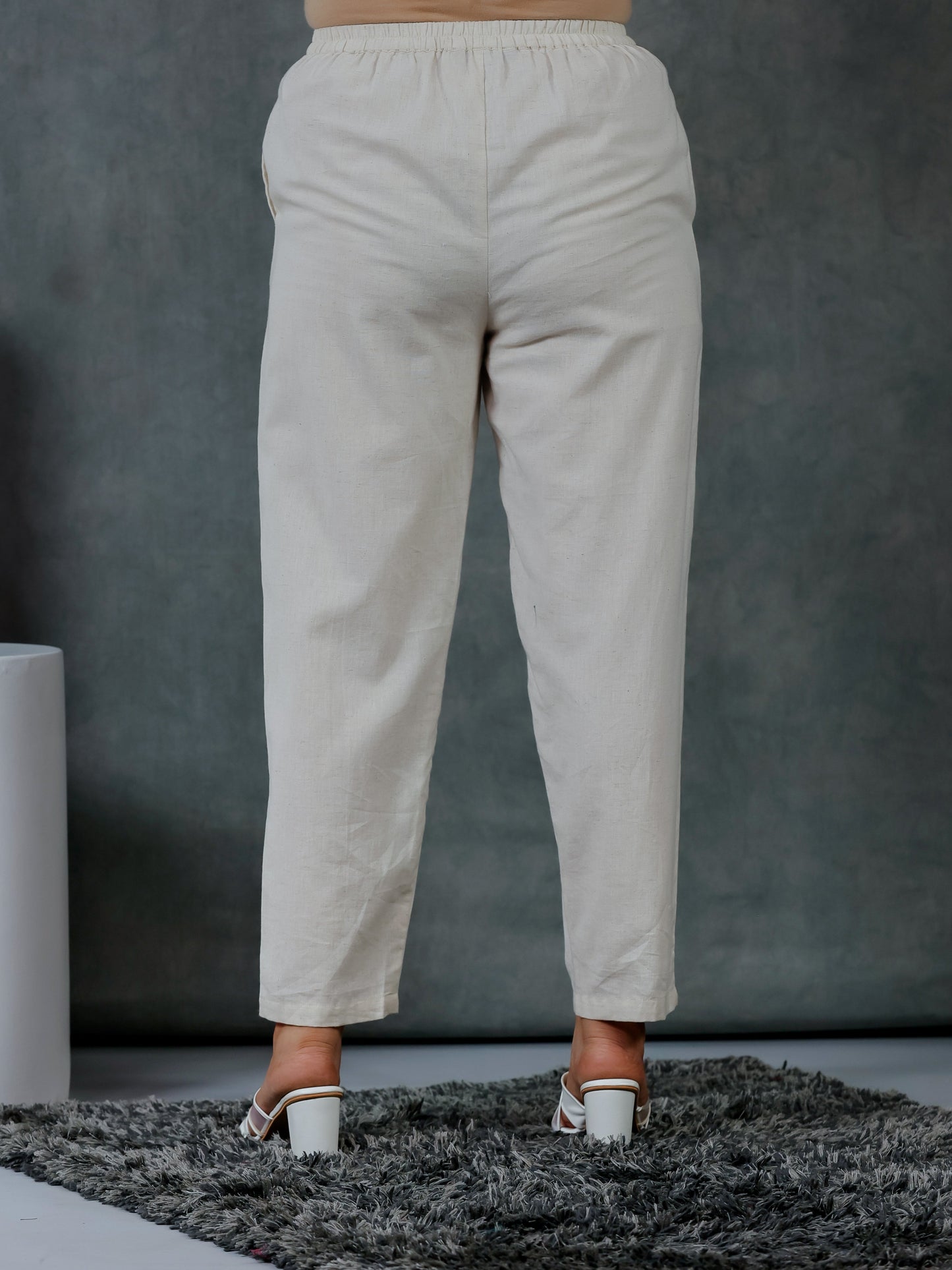 Linen Cotton Paisley Straight Green Kurta