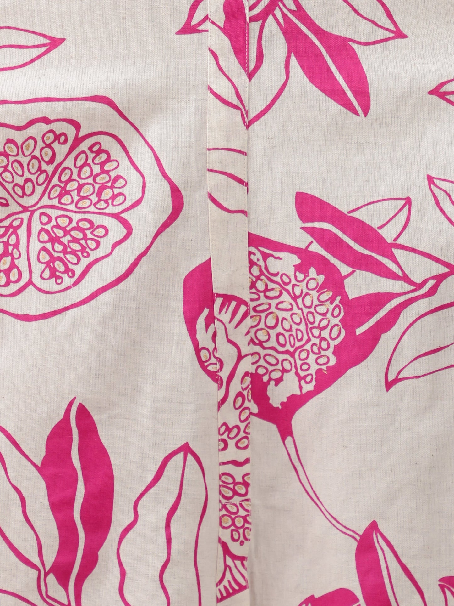 Linen Cotton Foliage A-line Off White Dress