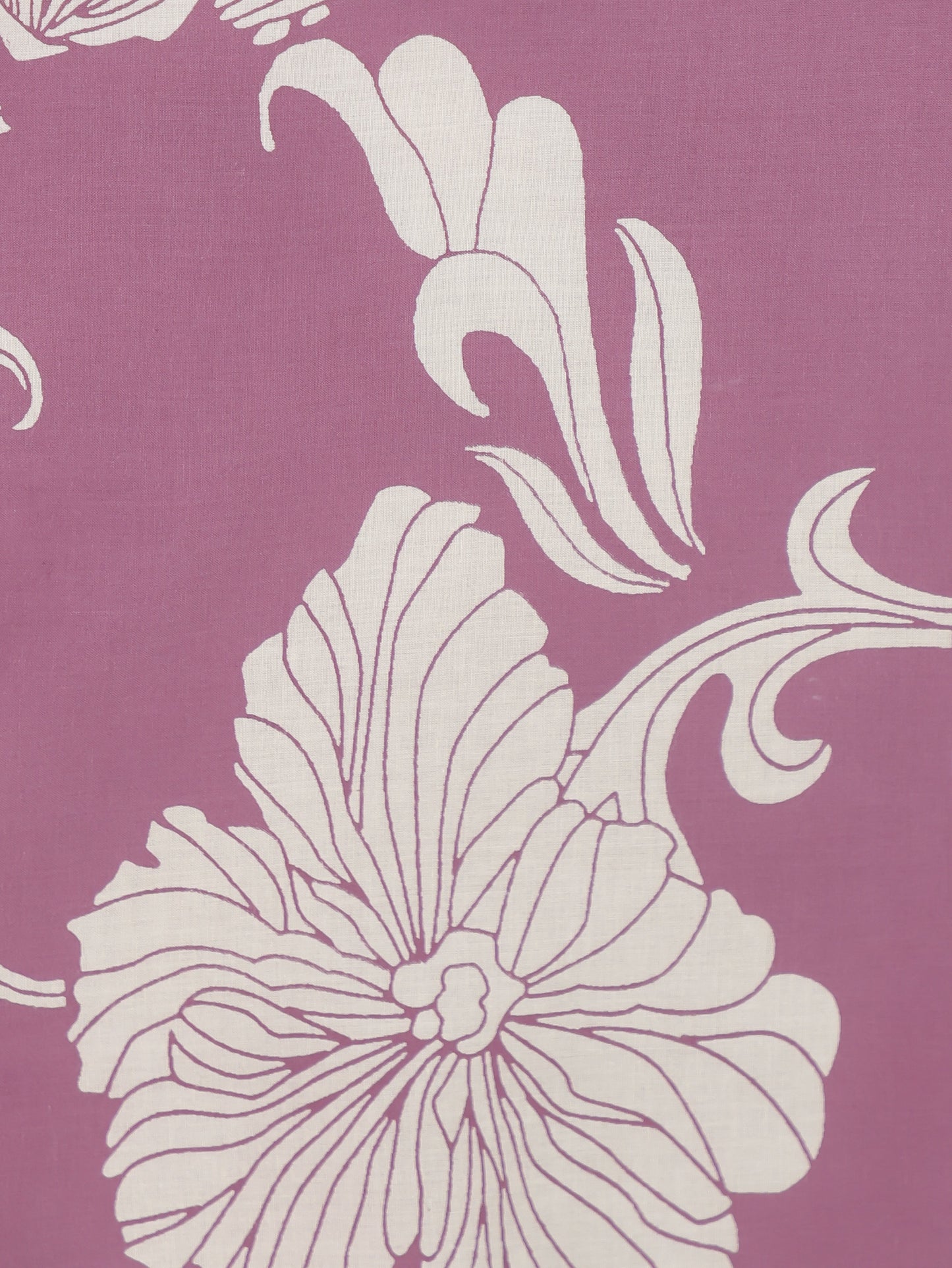 Soft Cotton Placement Print Straight Purple Coord