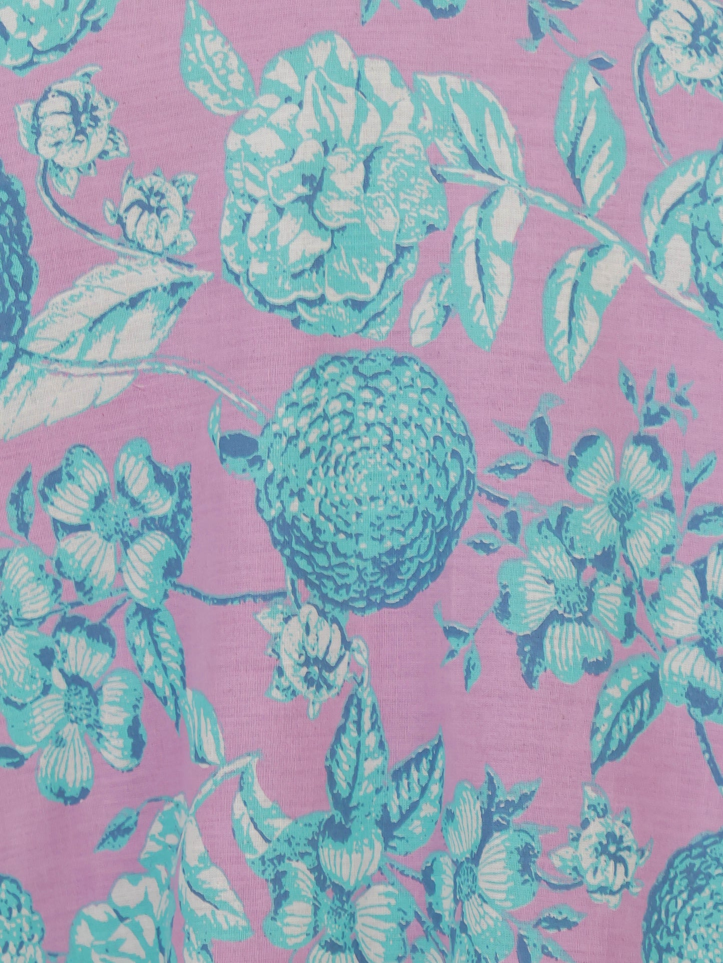 Linen Cotton Floral Anarkali Purple Dress