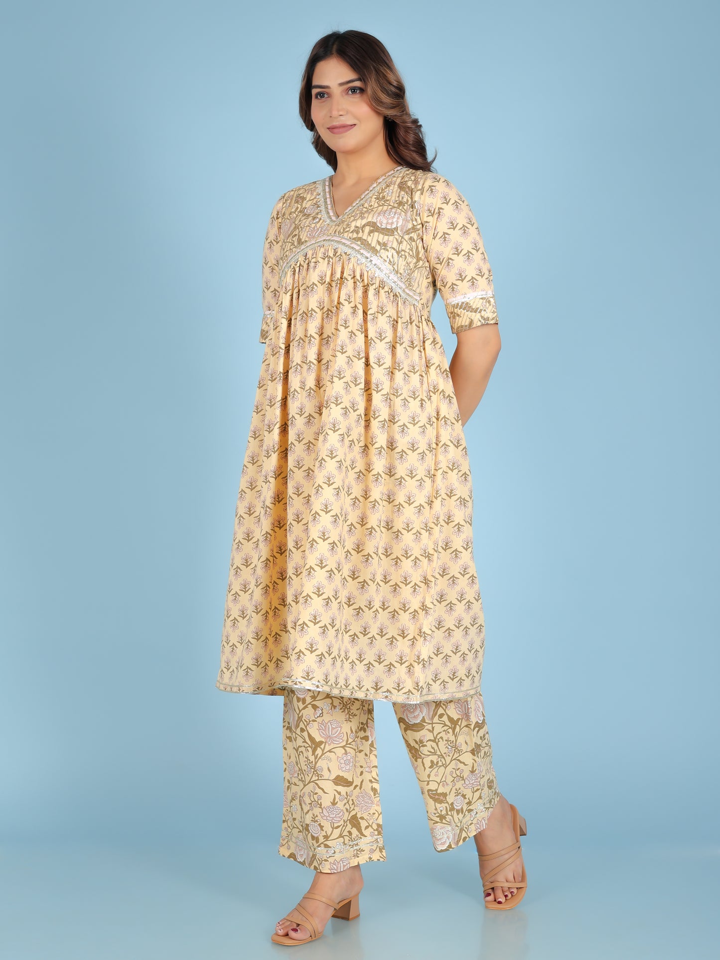 Soft Cotton Floral Kurta