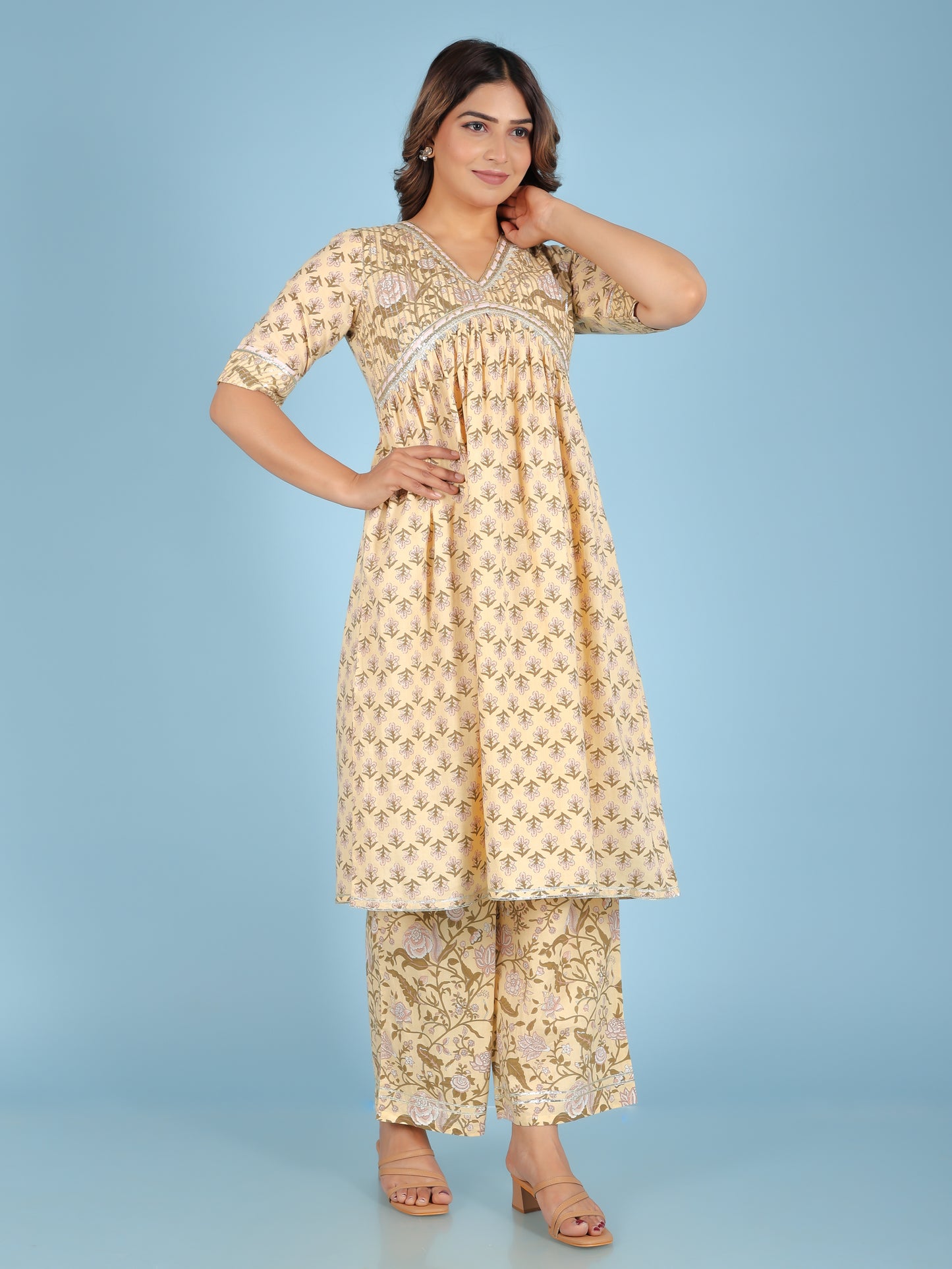 Soft Cotton Floral Kurta