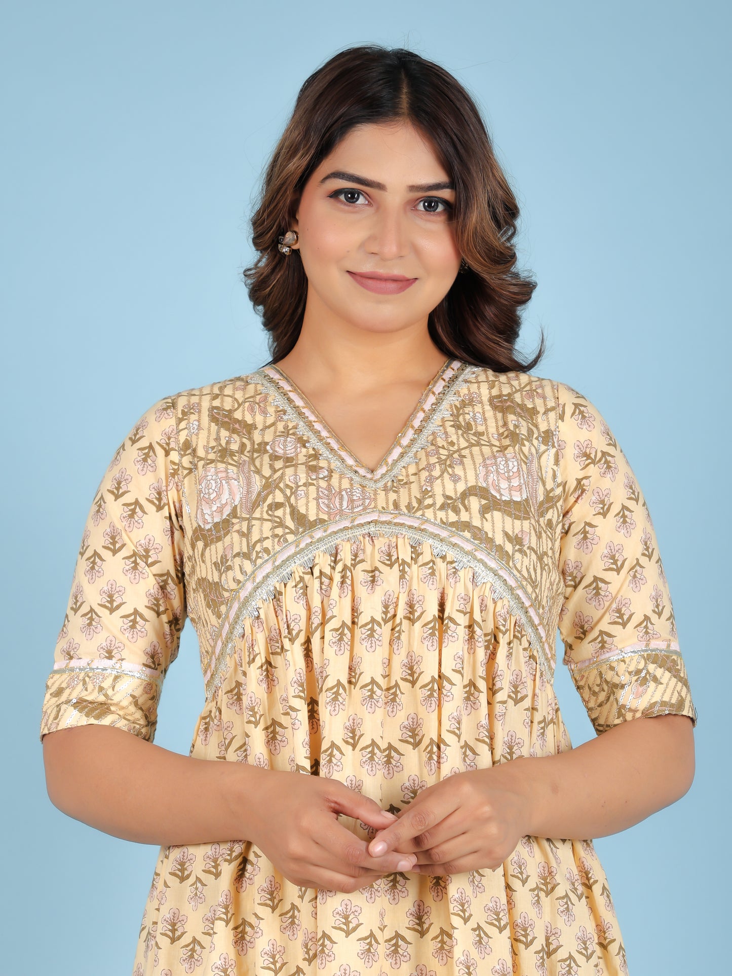 Soft Cotton Floral Kurta