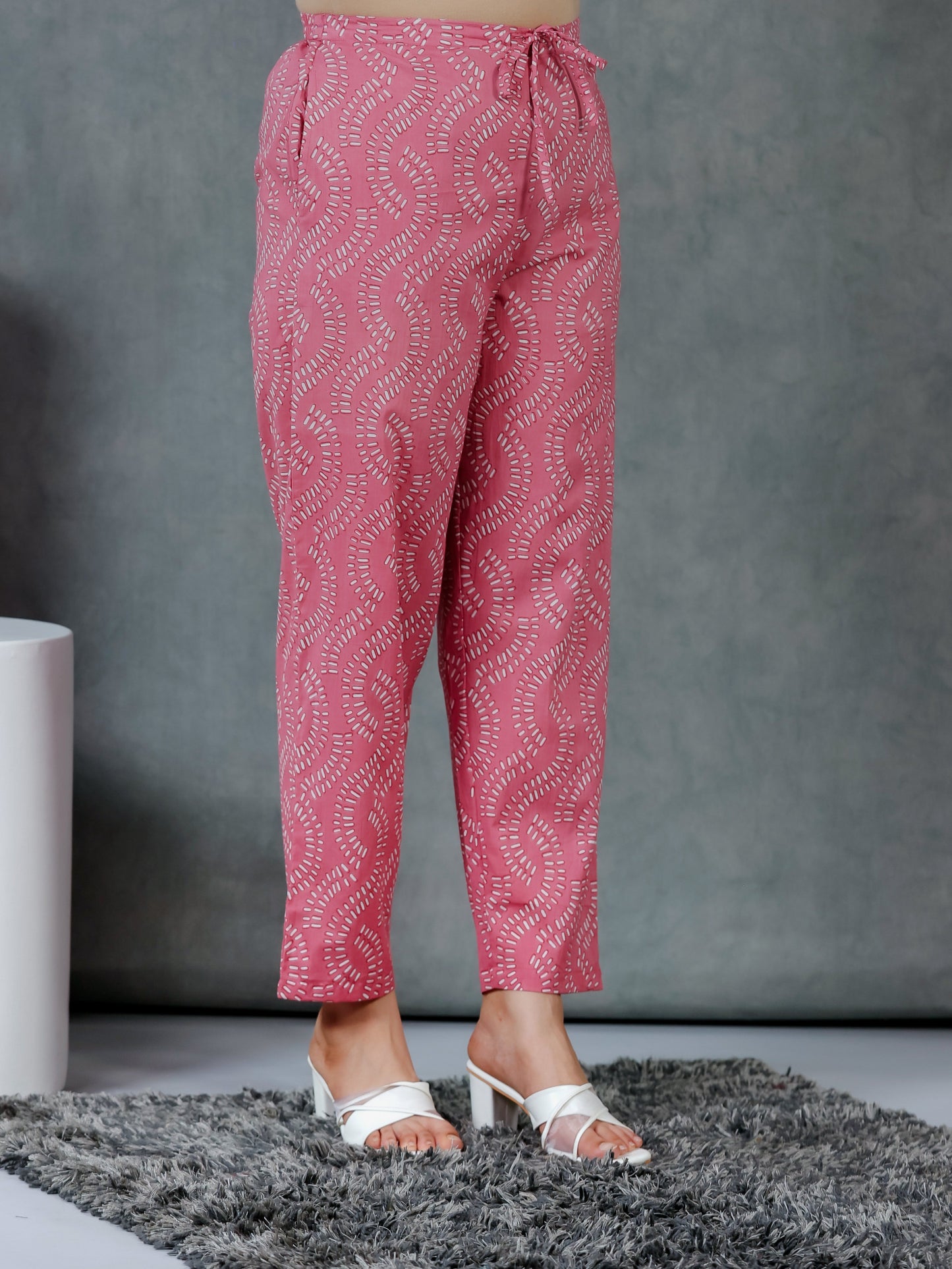 Embroidered Soft Cotton Floral Pink Kurta
