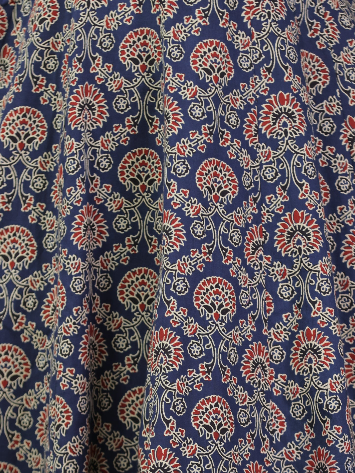 Embroidered Soft Cotton Geometric Anarkali Blue Kurta