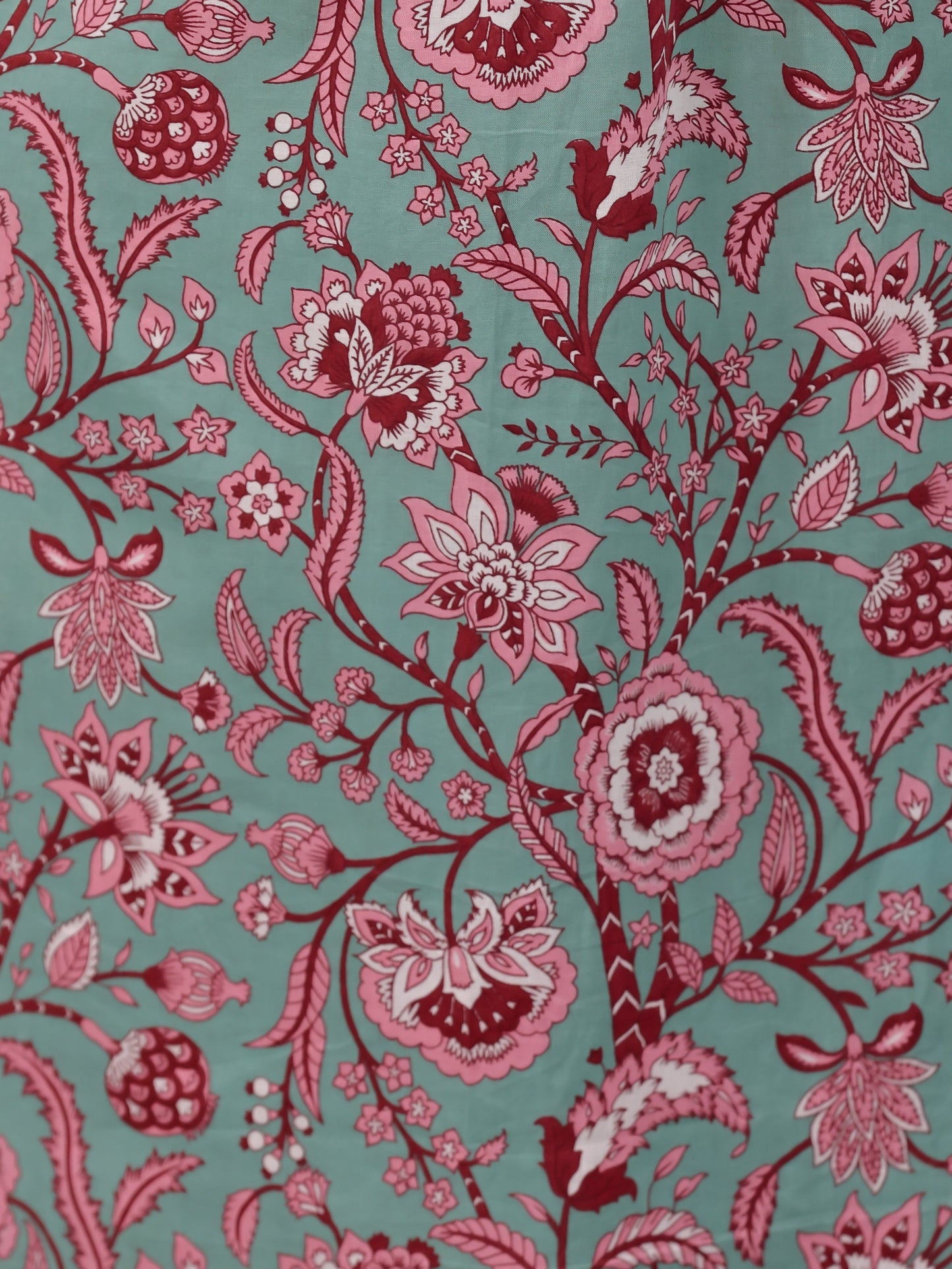 Soft Cotton Floral Flared Green Dress