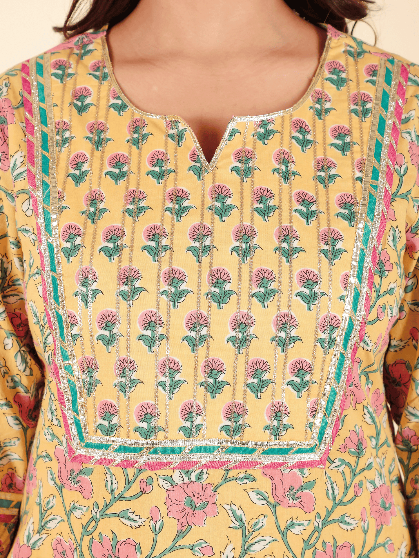 Soft Cotton Floral Kurta