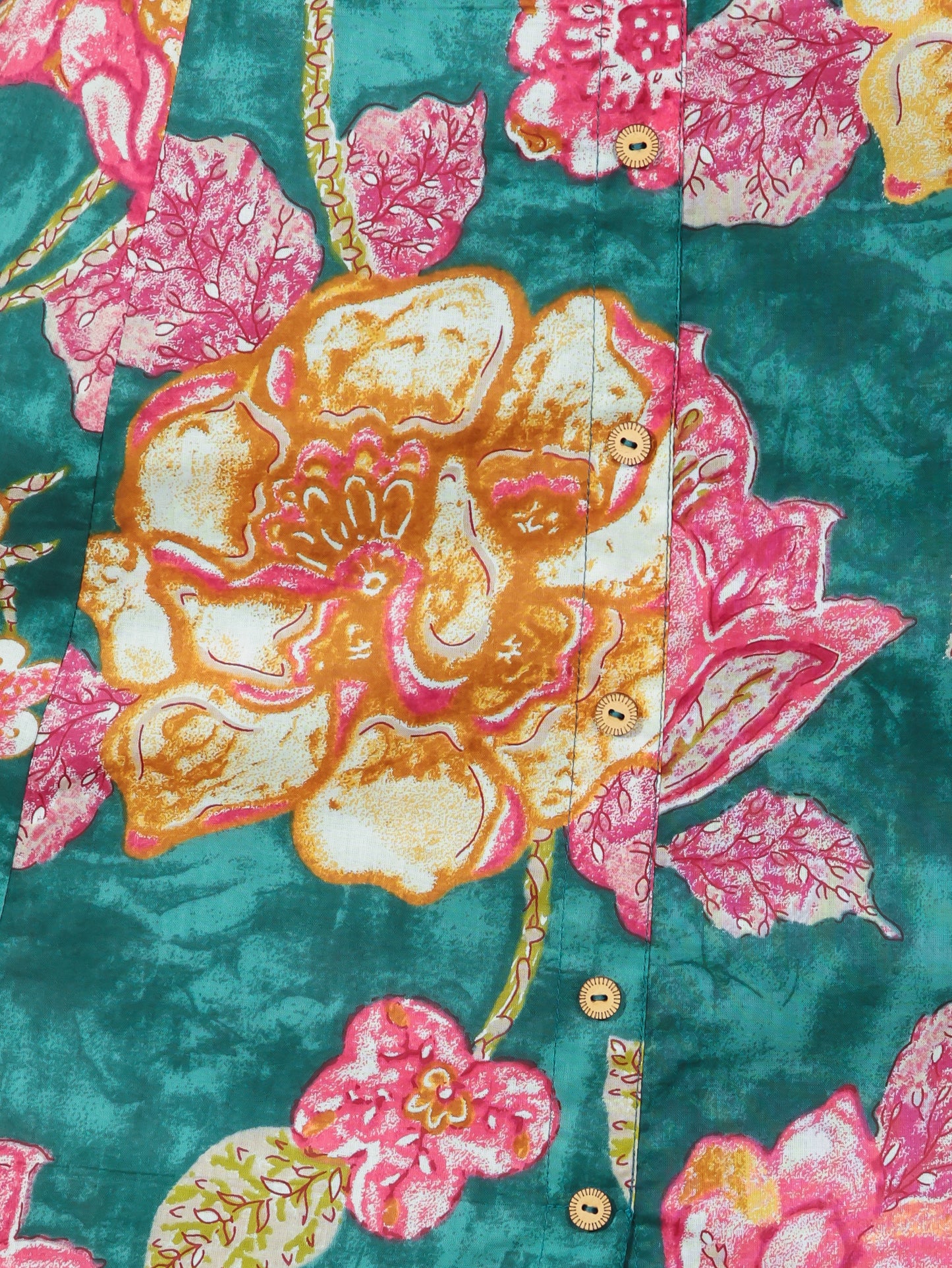 Soft Cotton Floral High Low Green Kurta