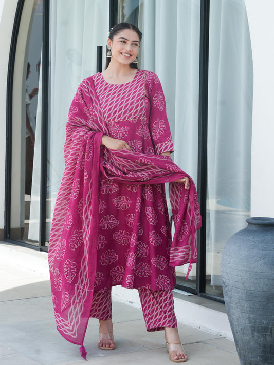 Cotton Voile Striped Pink Dupatta