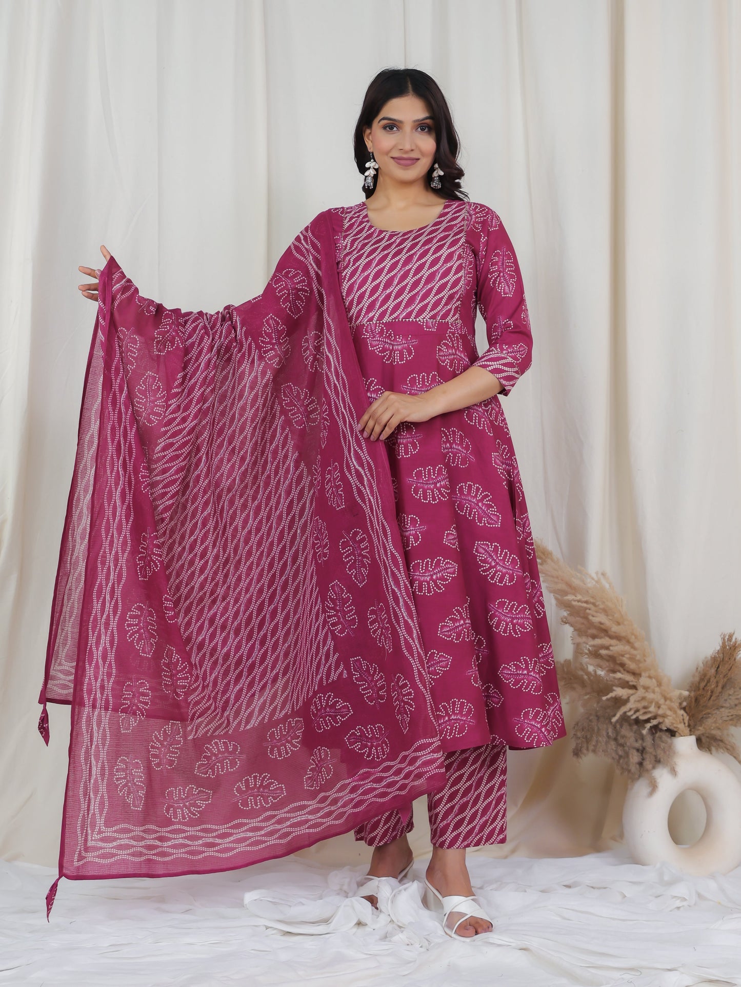Cotton Voile Striped Pink Dupatta