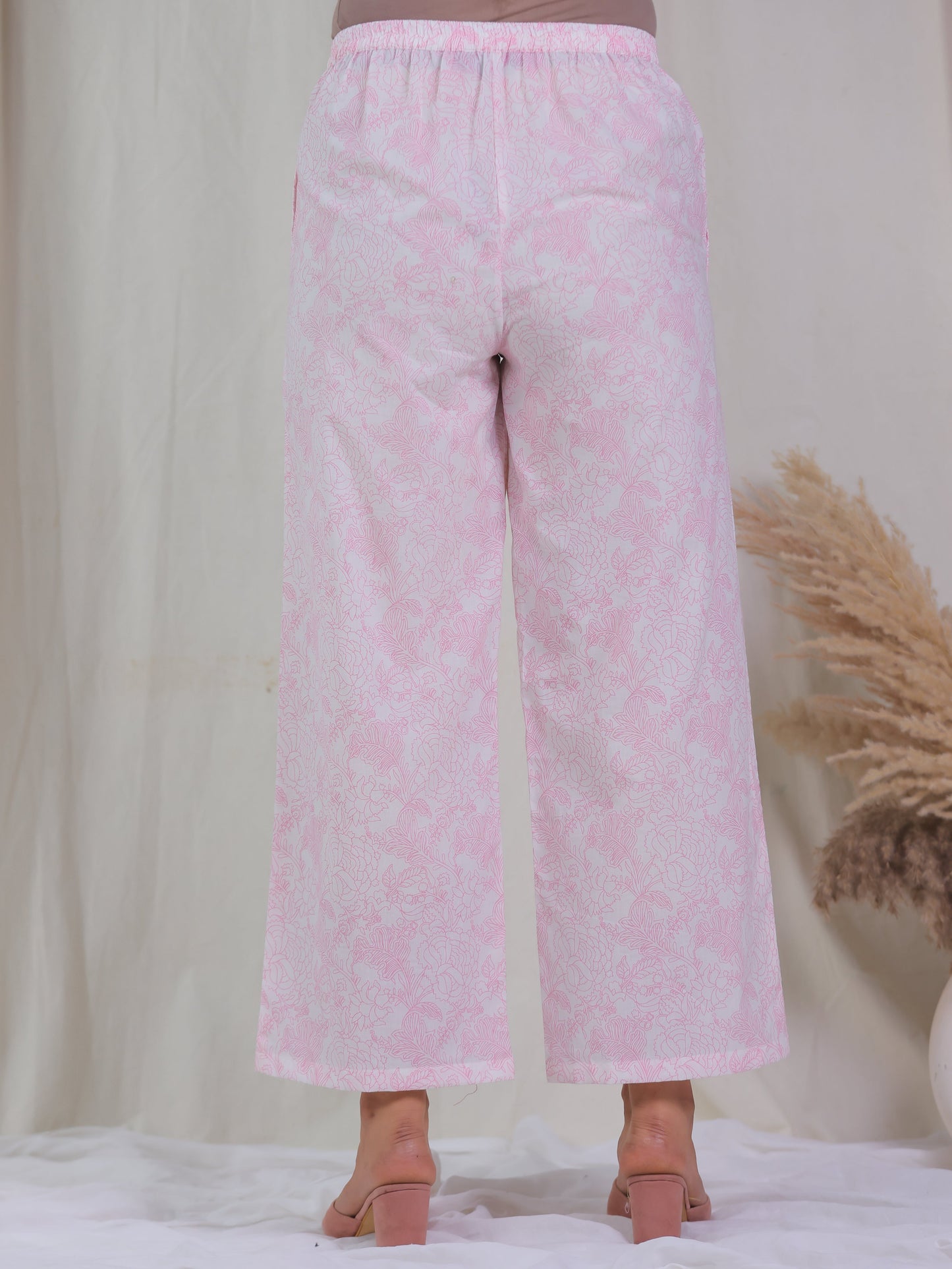 Embroidered Soft Cotton Floral Anarkali Pink Kurta