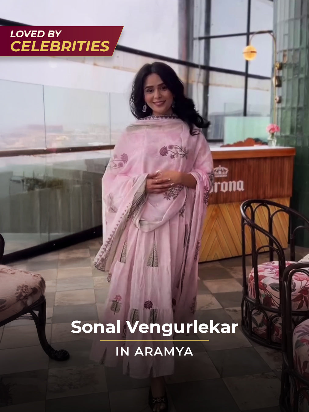 Embroidered Soft Cotton Floral Anarkali Pink Kurta