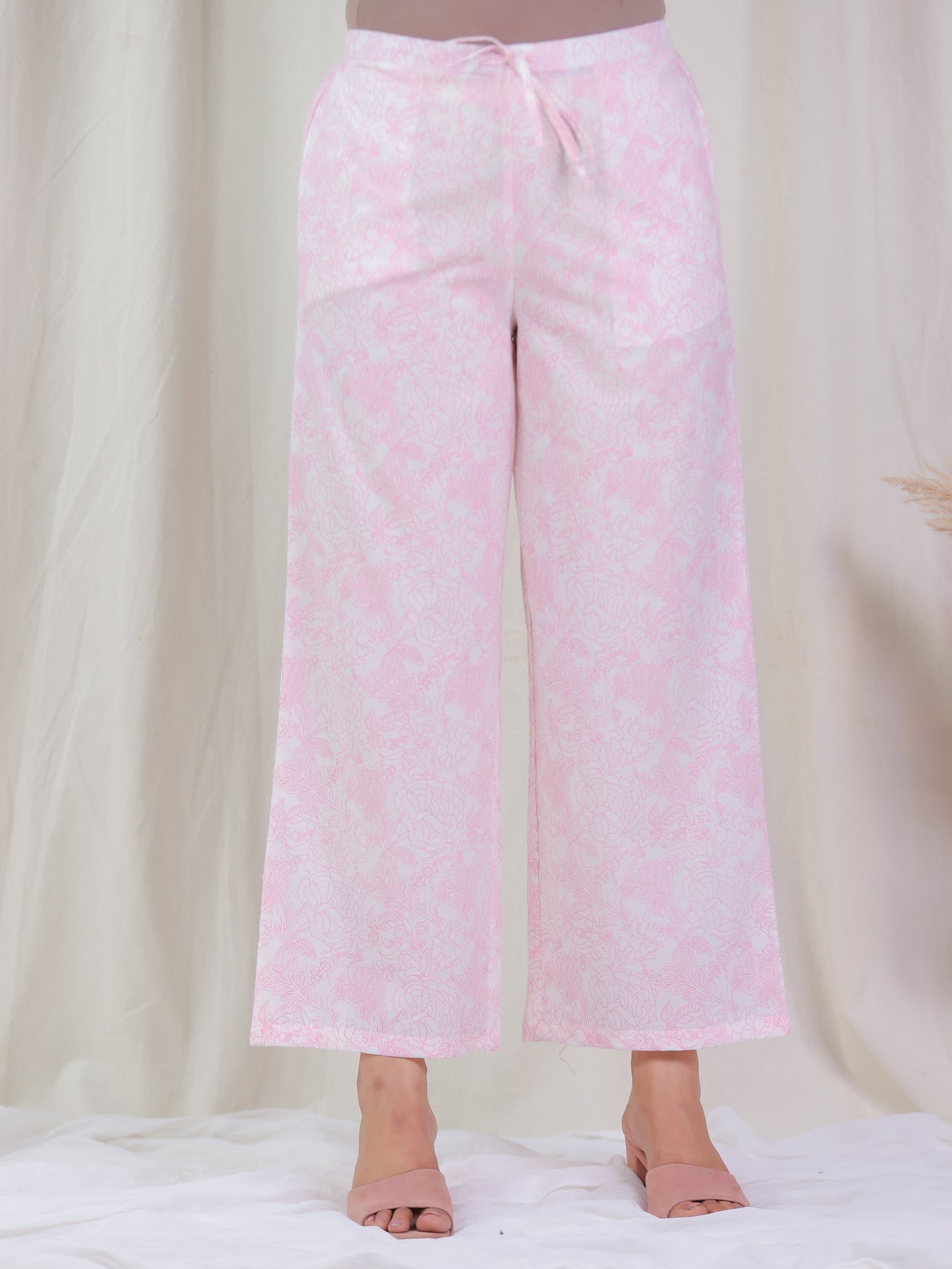 Embroidered Soft Cotton Floral Anarkali Pink Kurta