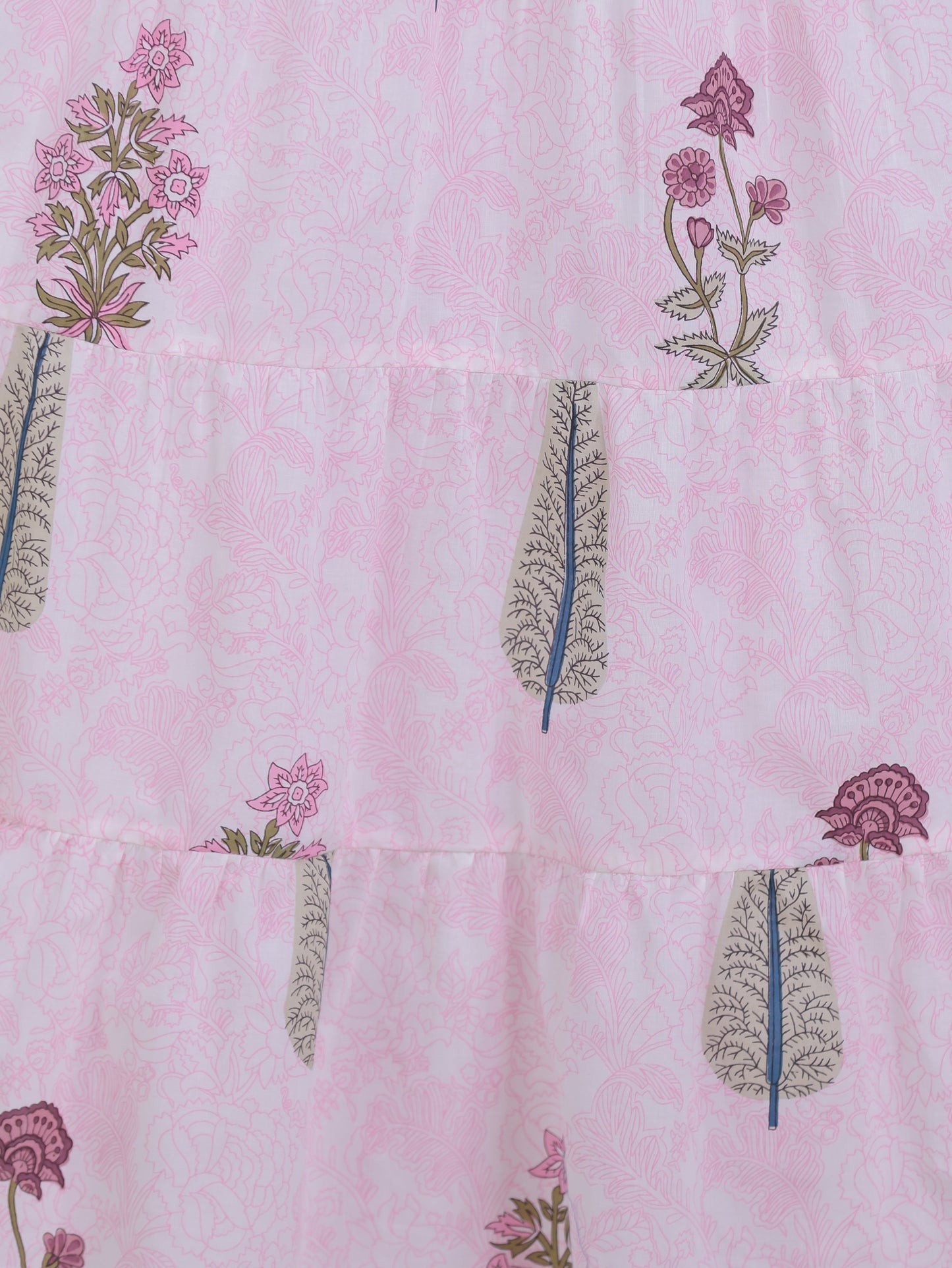 Embroidered Soft Cotton Floral Anarkali Pink Kurta