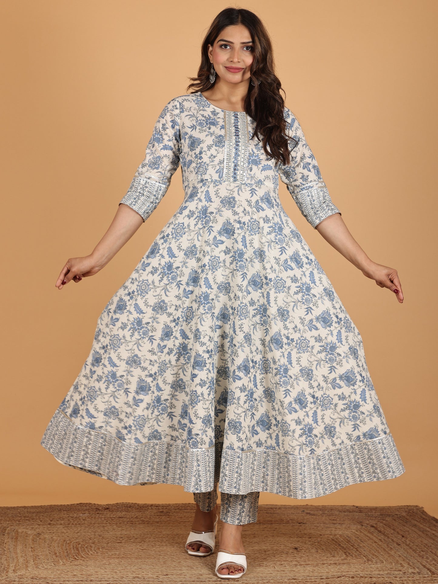 Soft Cotton Floral Kurta