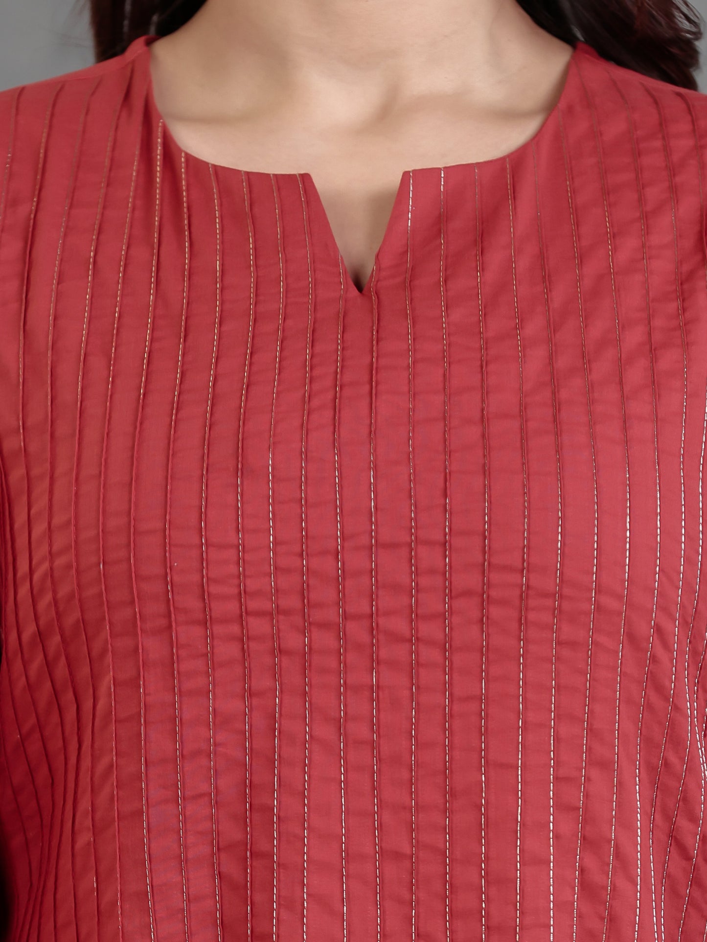 Soft Cotton Solid Straight Rust Kurta