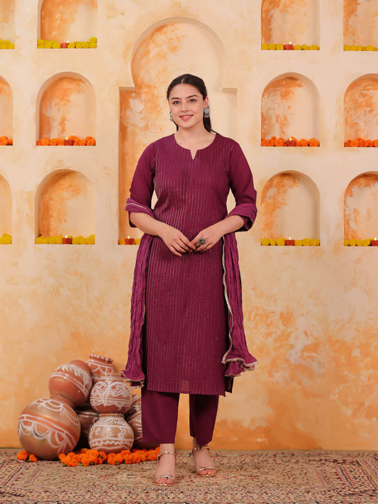 Cotton Voile Solid Purple Dupatta