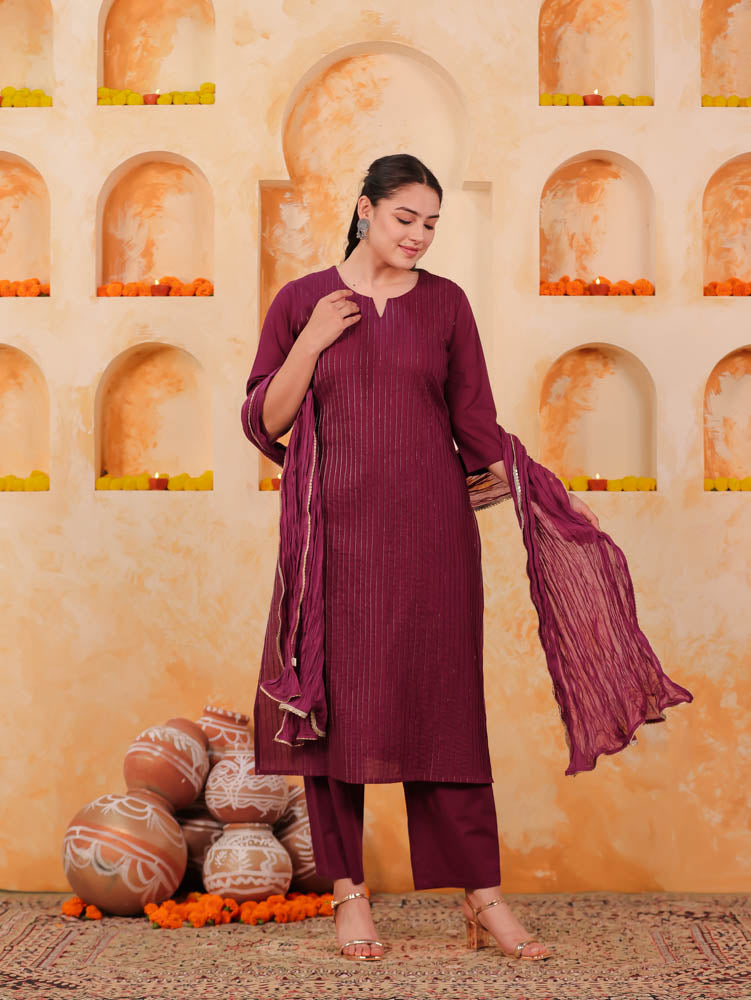 Cotton Voile Solid Purple Dupatta