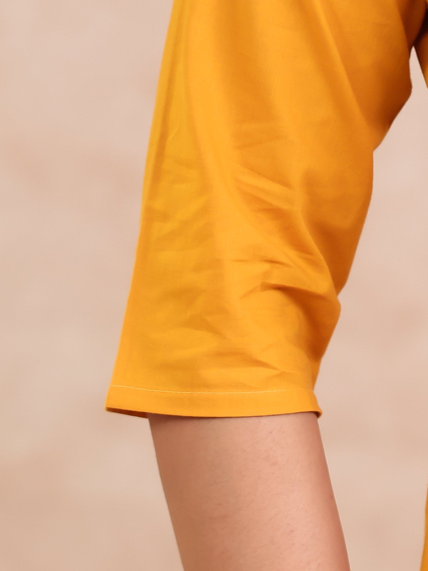 Soft Cotton Solid Straight Yellow Kurta